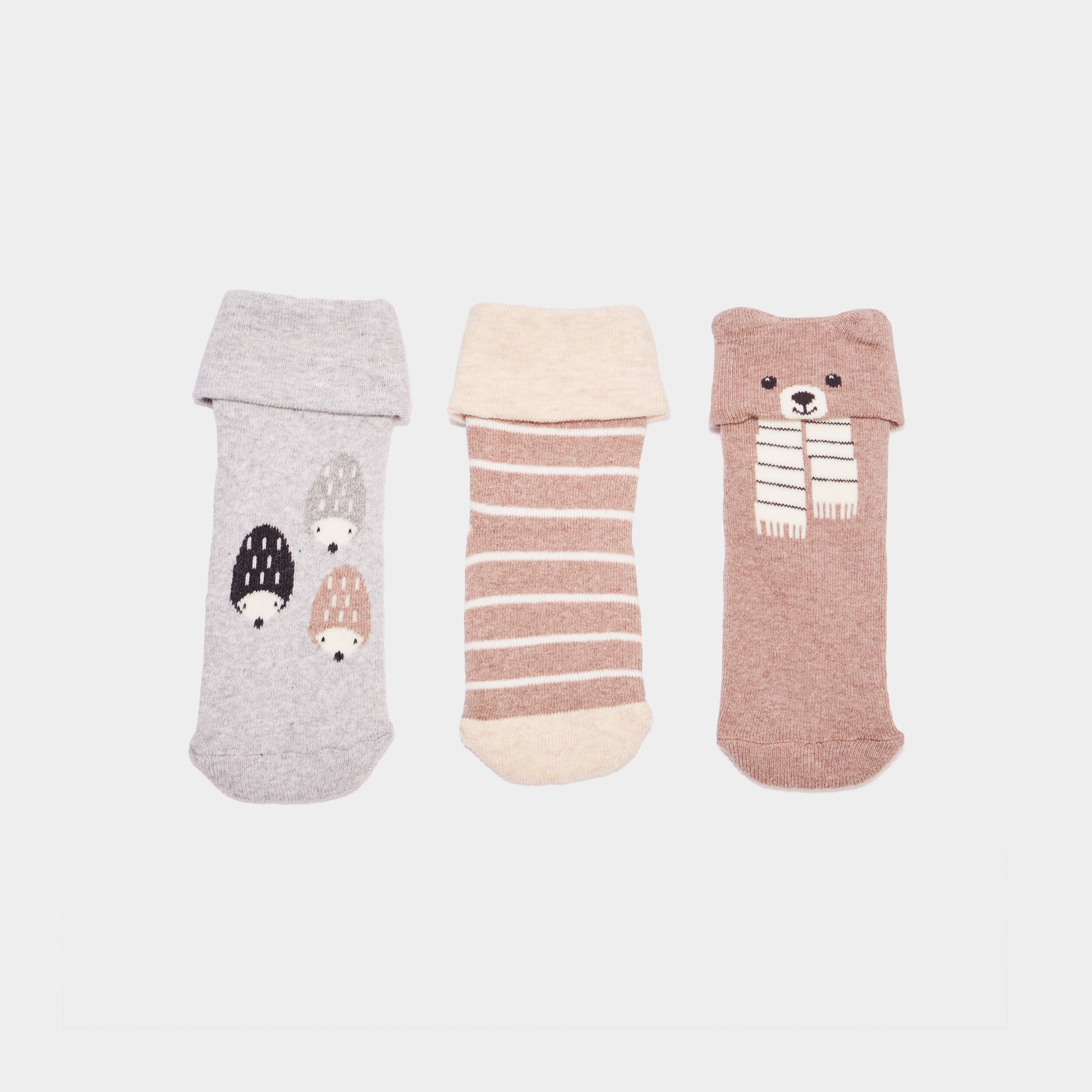 lot 3 paires chaussettes coton sable bebeg Lot 3 paires chaussettes coton sable bébé garçon