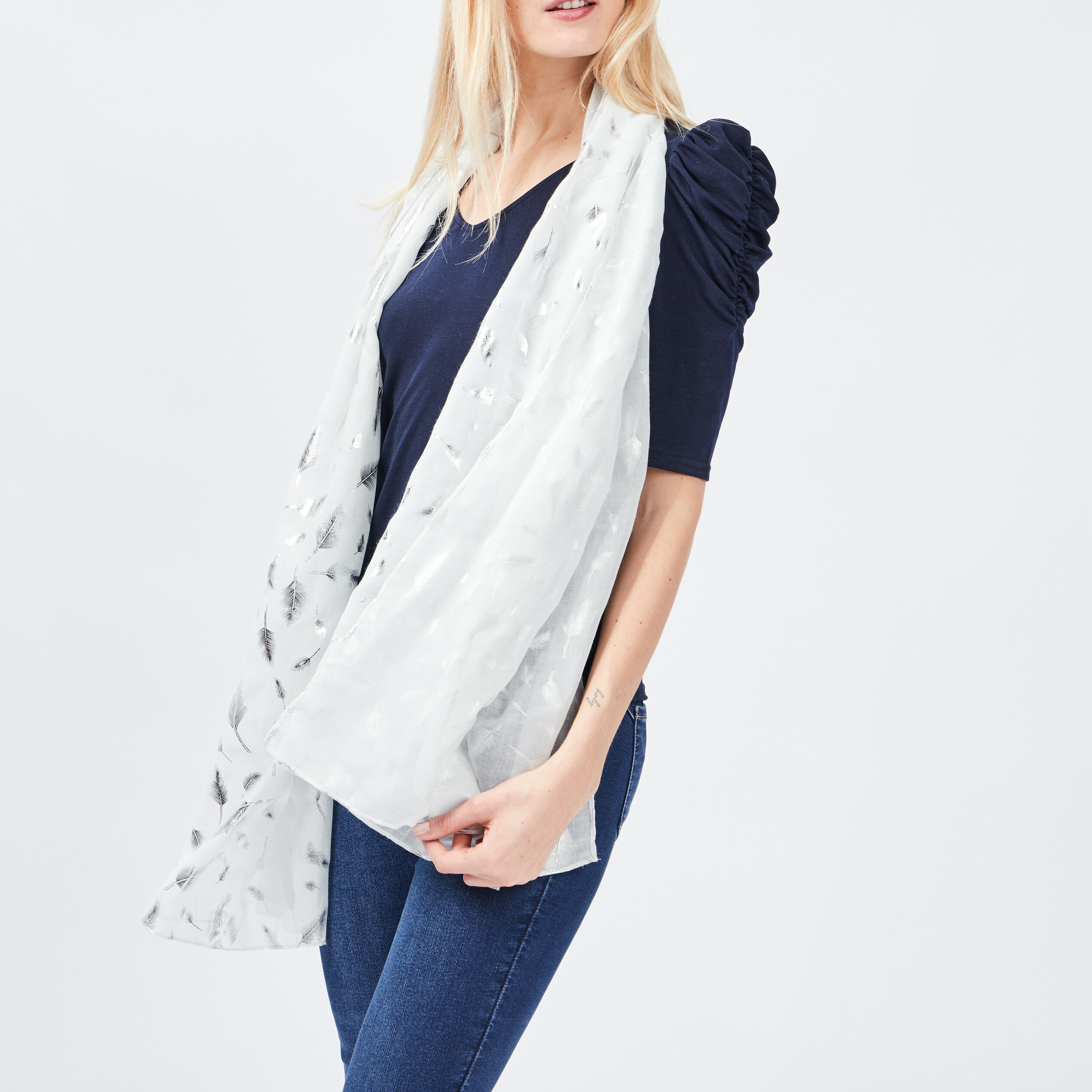 Foulard ecru femme