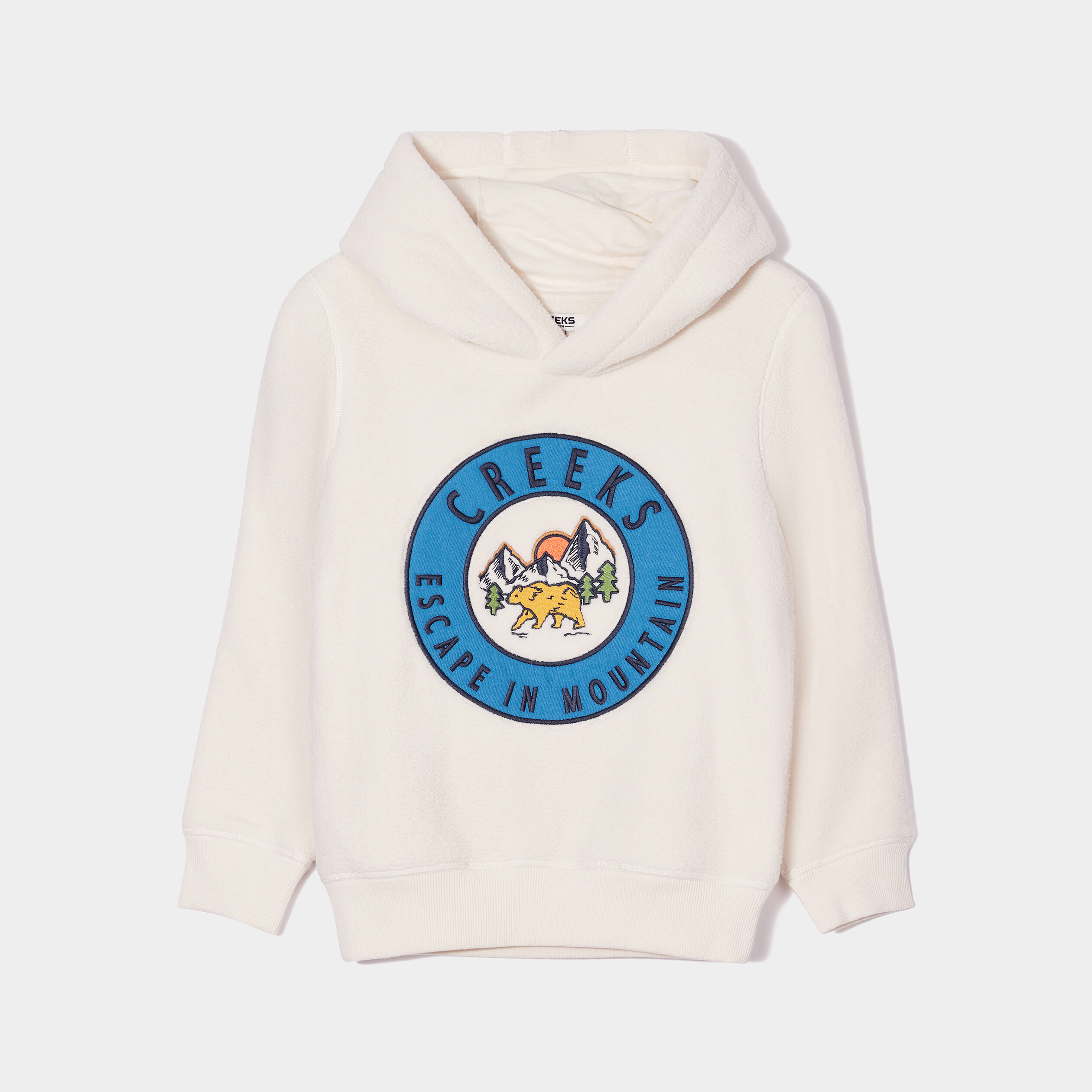 Sweat hoodie laine mouton Creeks blanc garçon