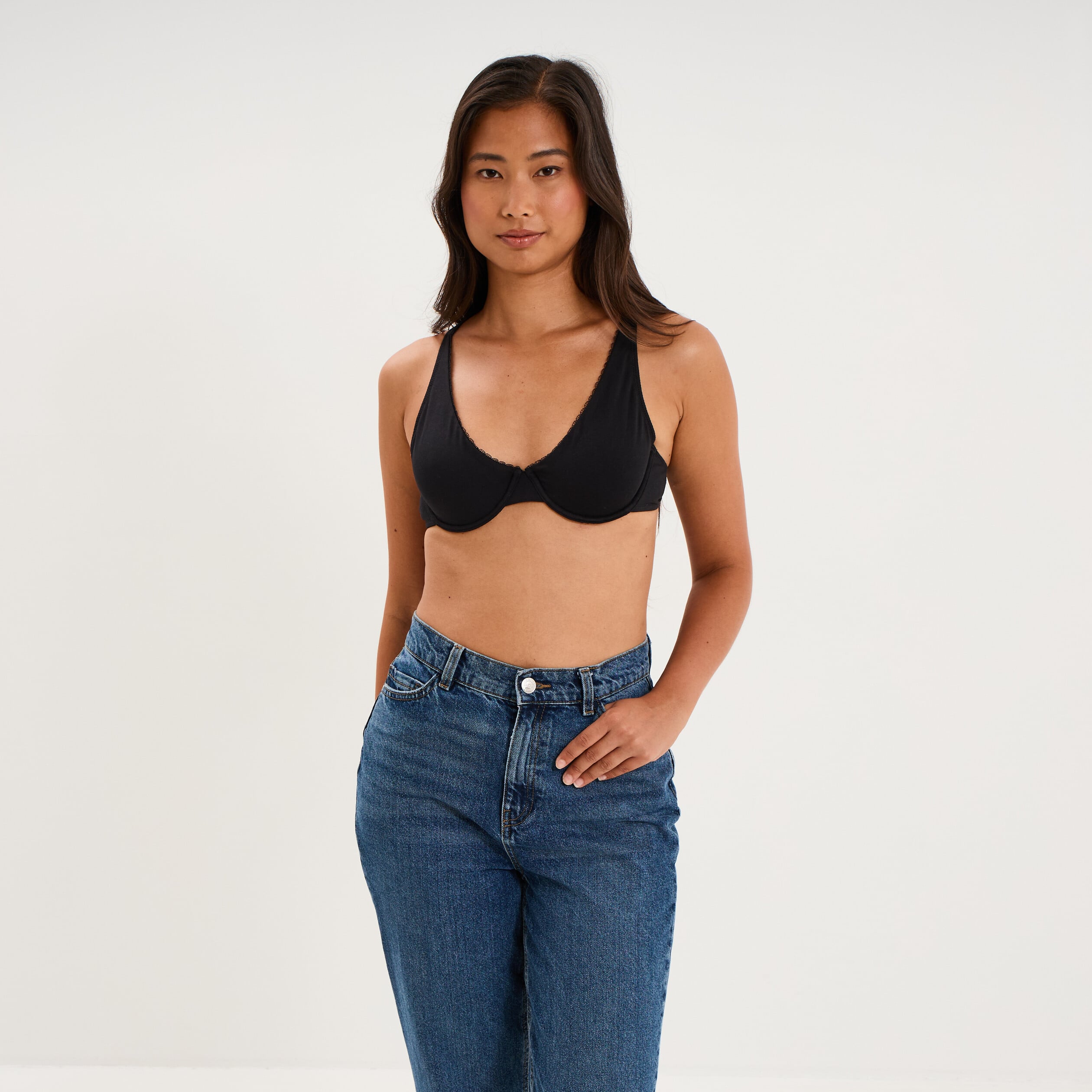 Soutien-gorge foulard coton majoritaire noir femme
