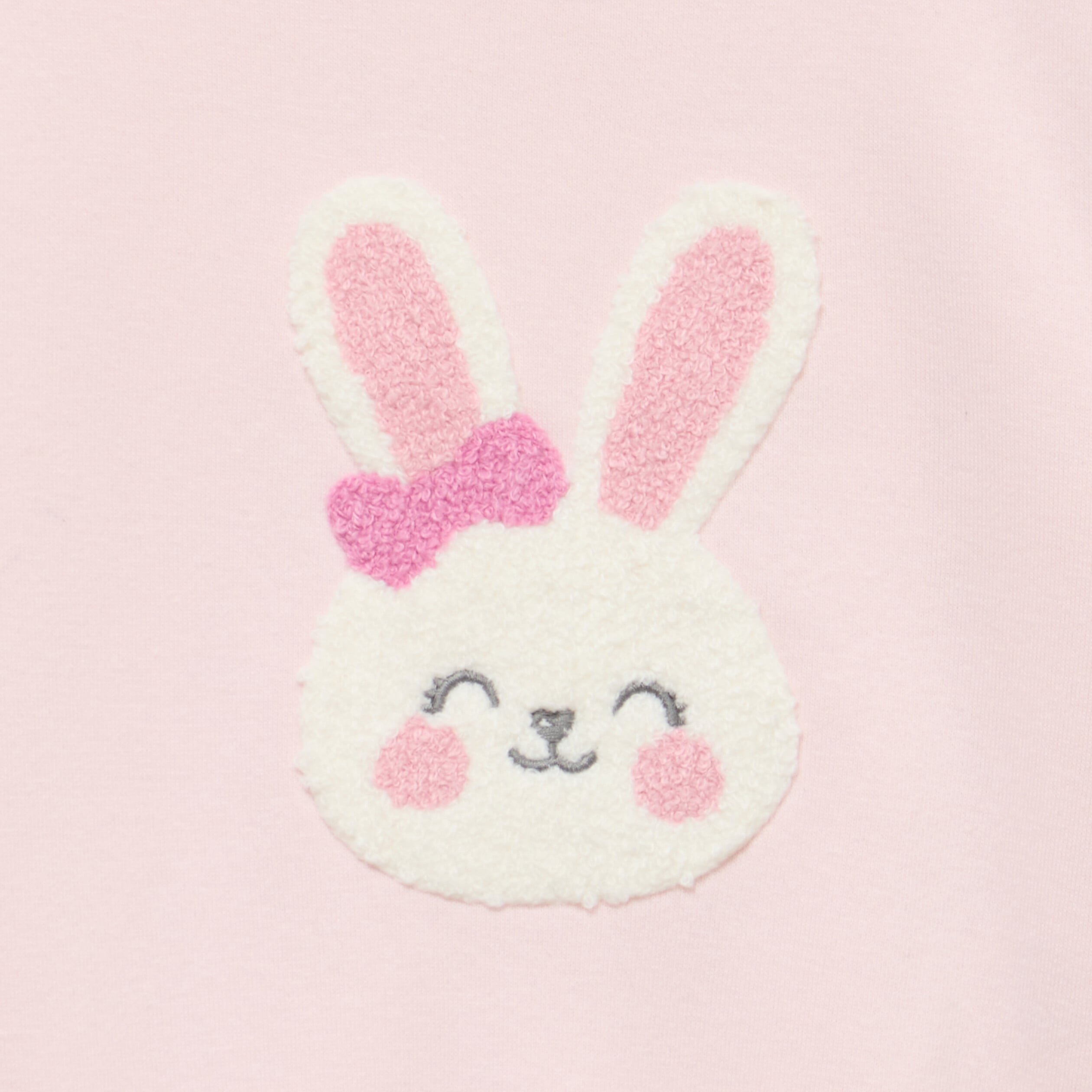 Sweat col rond manches longues rose clair b&eacute;b&eacute; fille