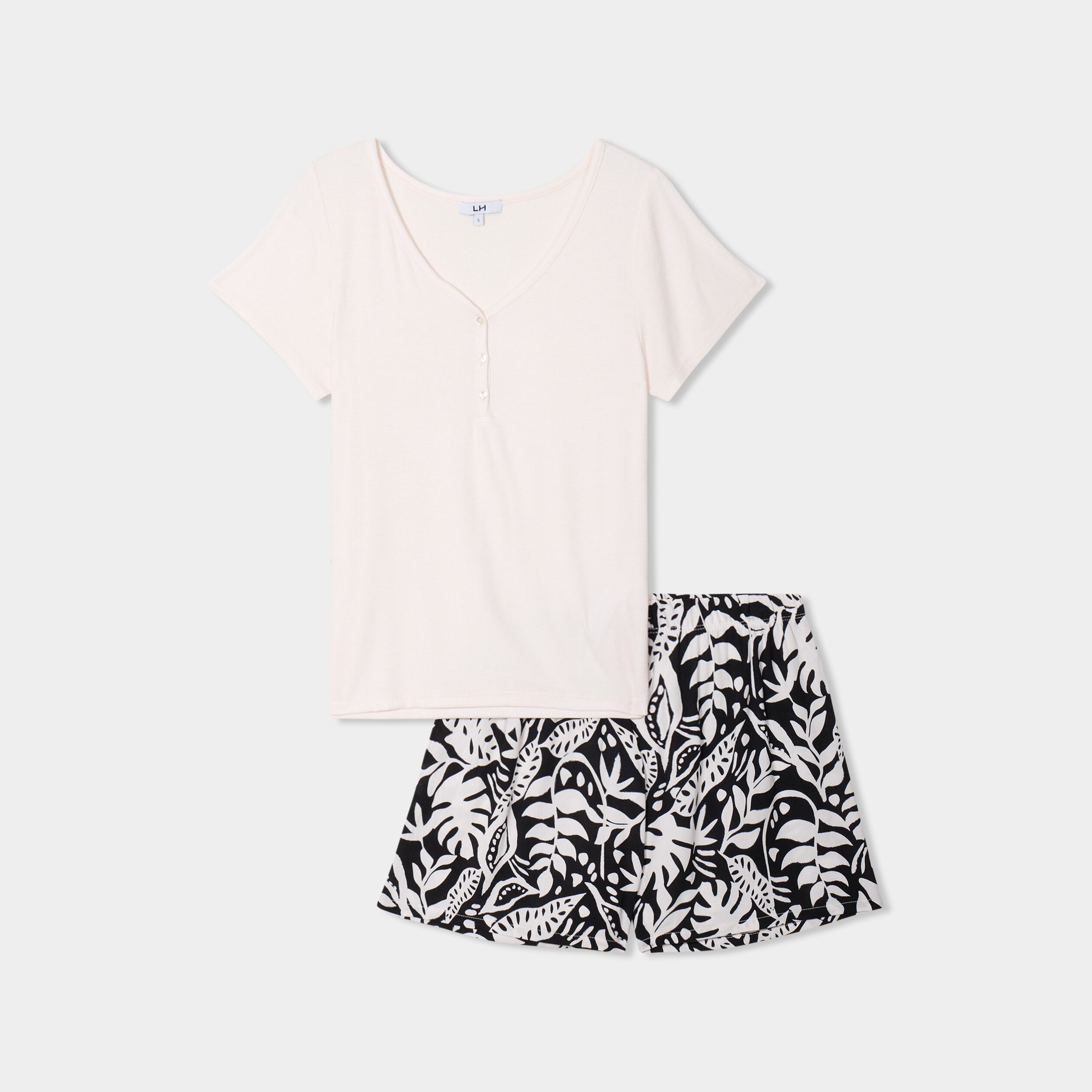 ensemble pyjama short et t shirt noir femme Ensemble pyjama short et t-shirt noir femme