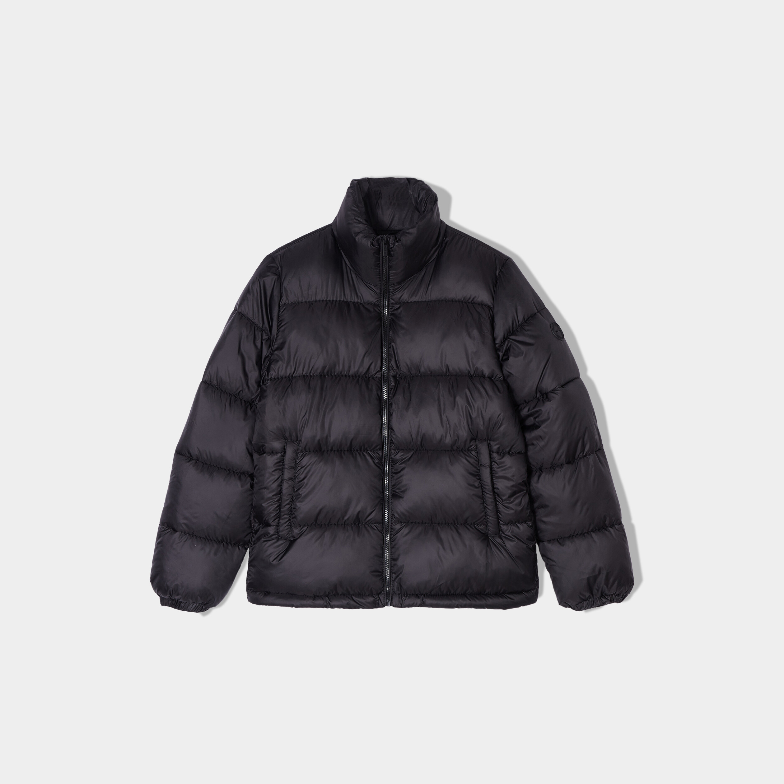 Doudoune col montant zippée noir femme