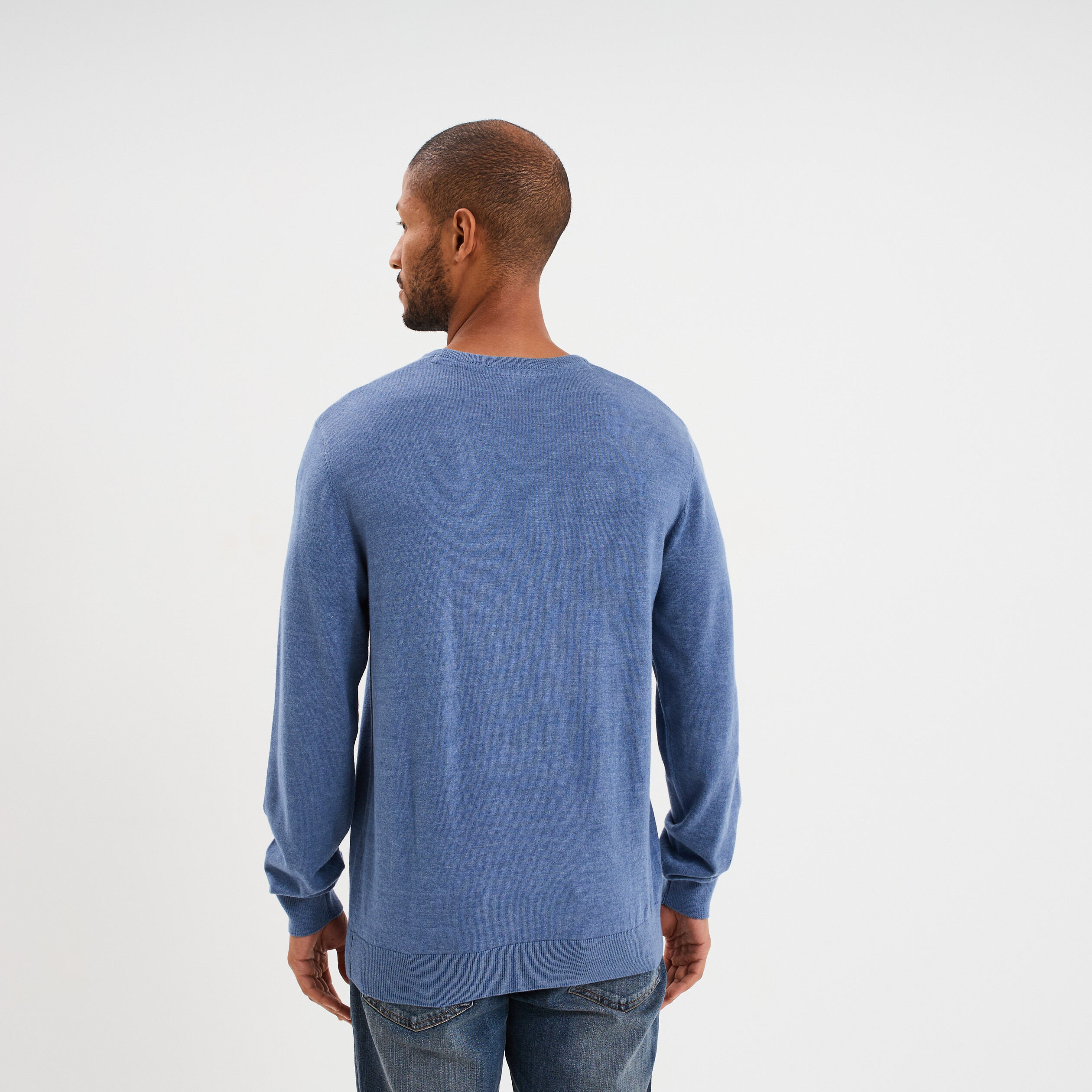 Pull bleu marine en coton mélangé garçon 7-8 ans (122/128