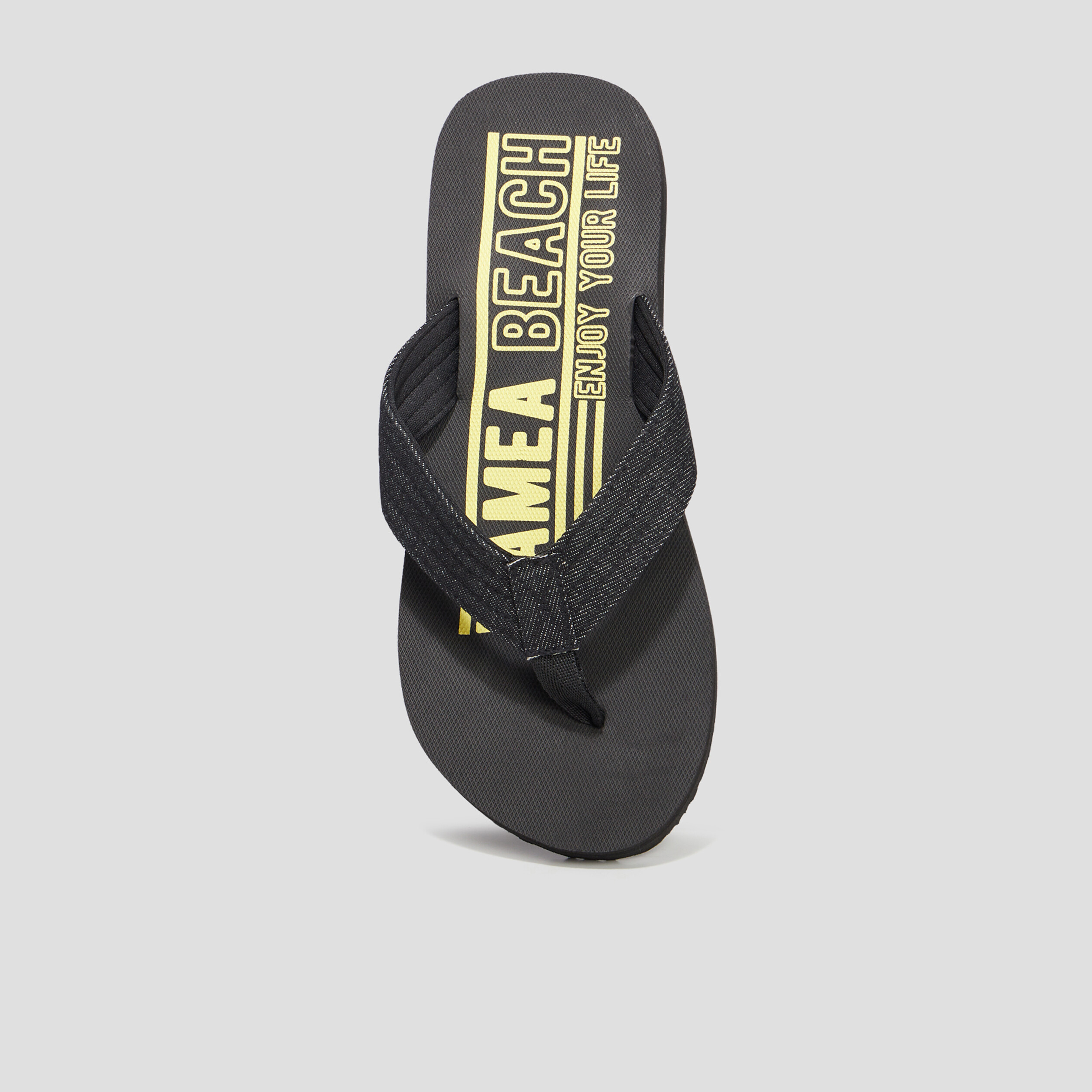 Tongs brides en jean jaune homme