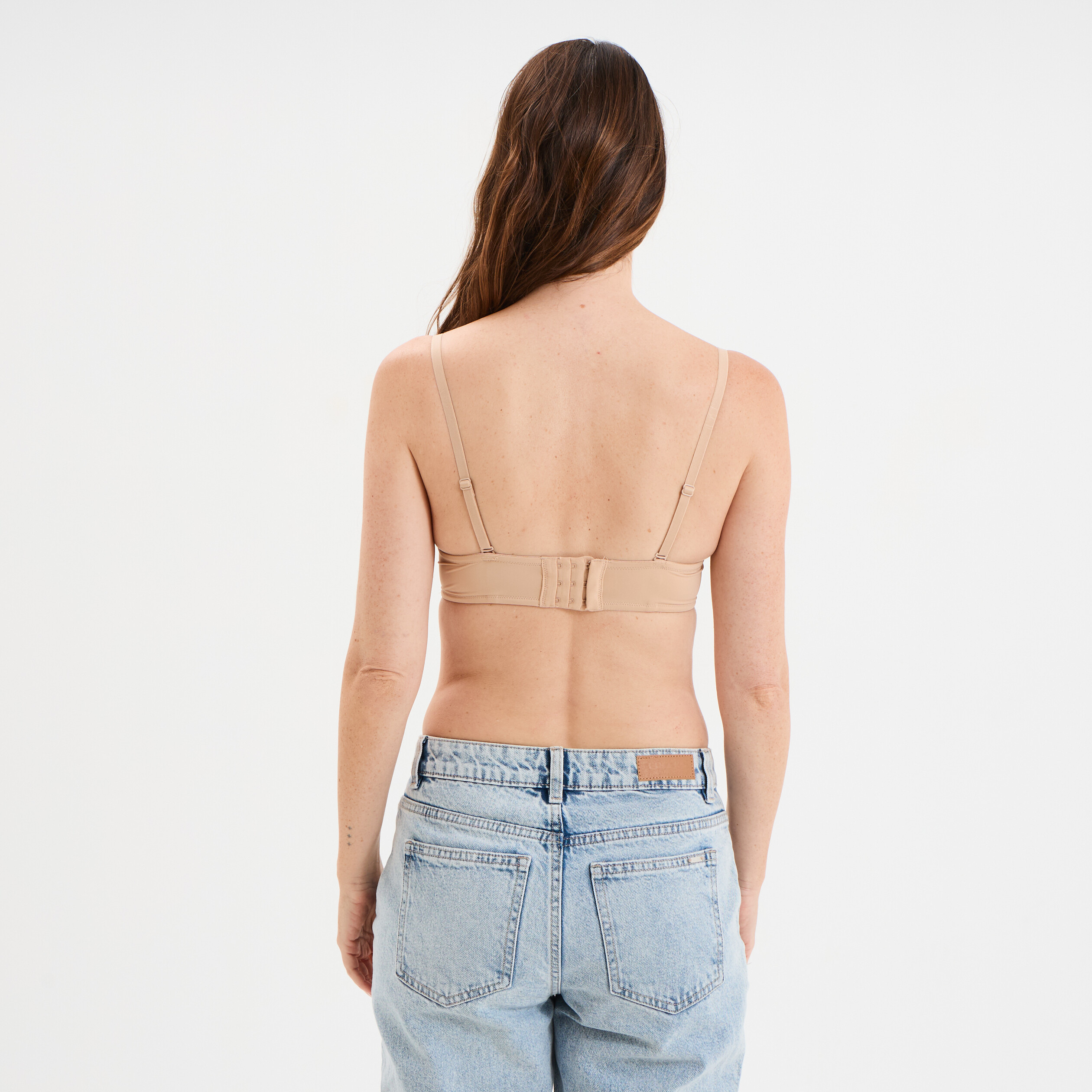 soutien gorge bandeau microfibre beige femme Soutien-gorge bandeau microfibre beige femme