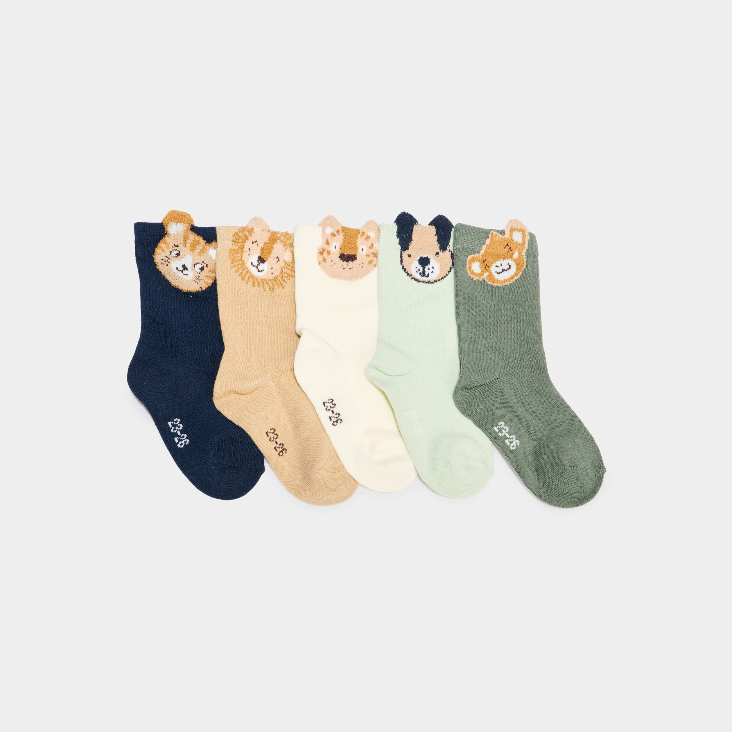 Lot 5 paires chaussettes multicolore b&eacute;b&eacute; gar&ccedil;on