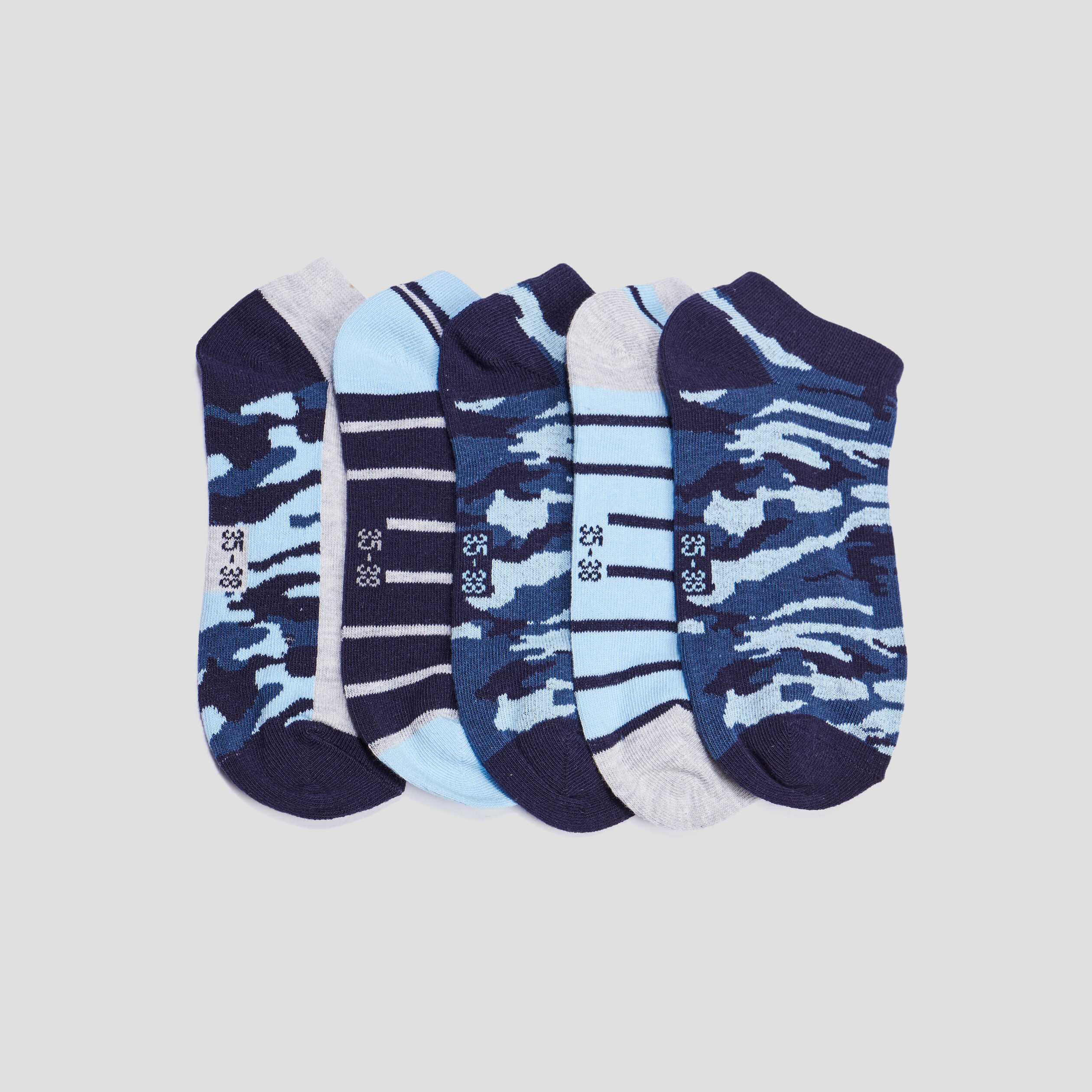 lot 5 paires chaussettes invisibles bleu marine garcon Lot 5 paires chaussettes invisibles bleu marine garçon