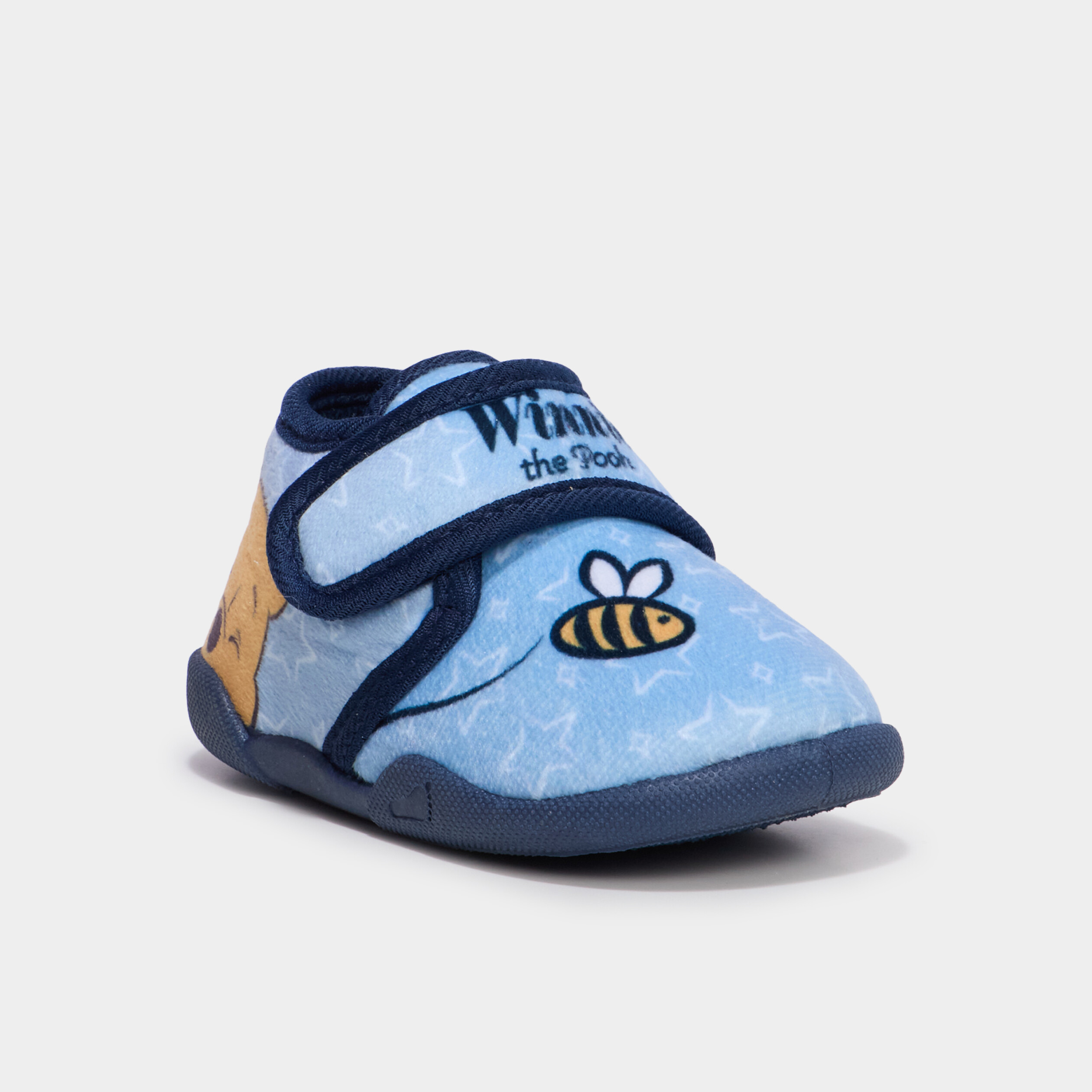 Chaussons bottillons Winnie l'ourson bleu b&eacute;b&eacute; gar&ccedil;on