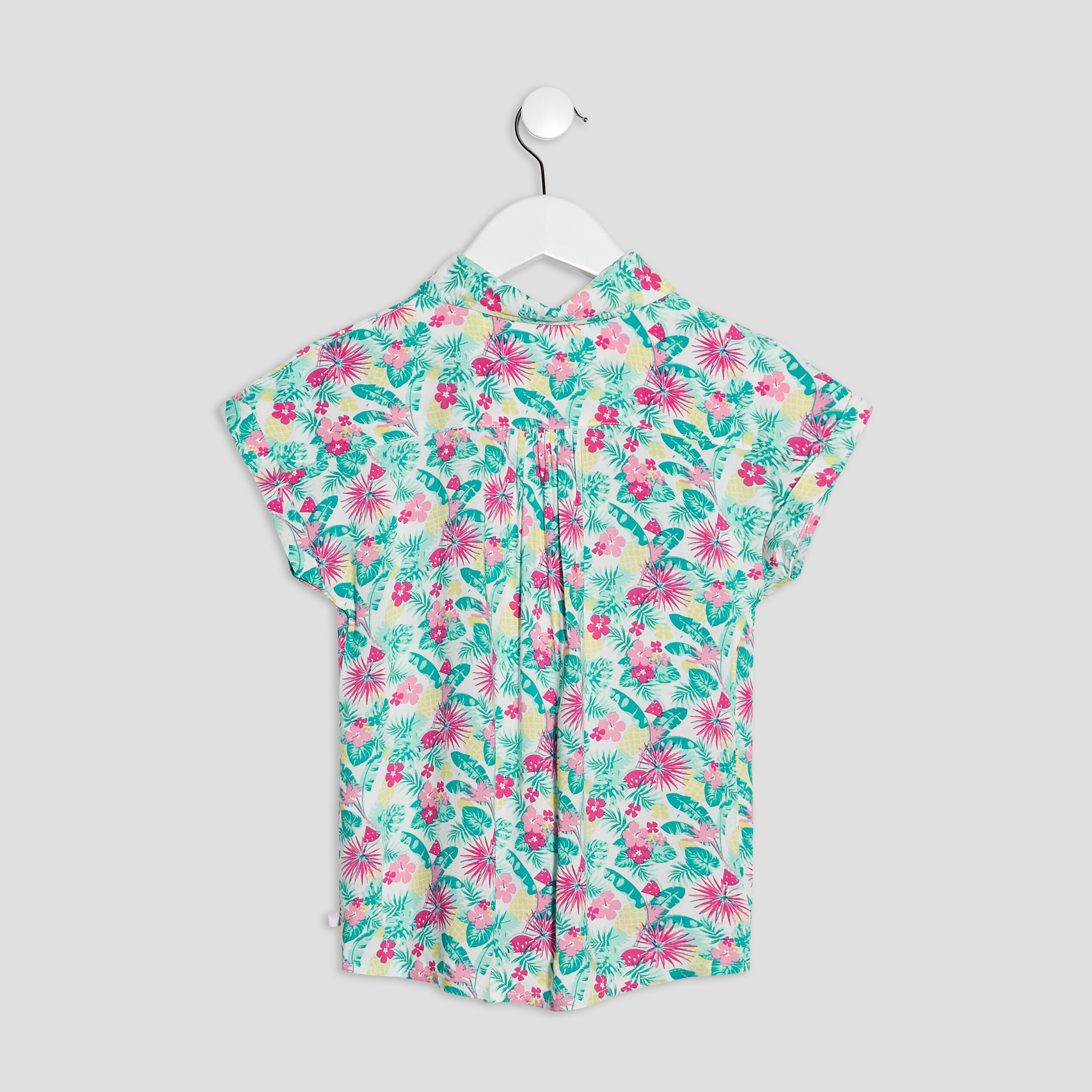 Chemise manches courtes blanc fille