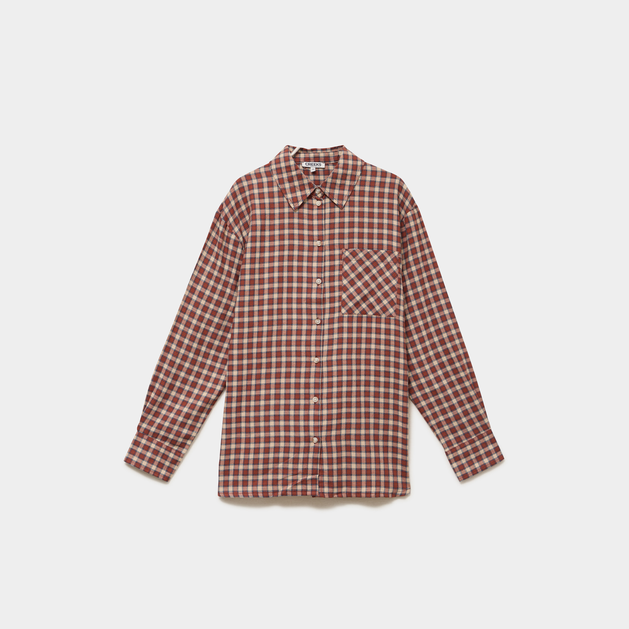 Chemise manches longues coton bordeaux femme