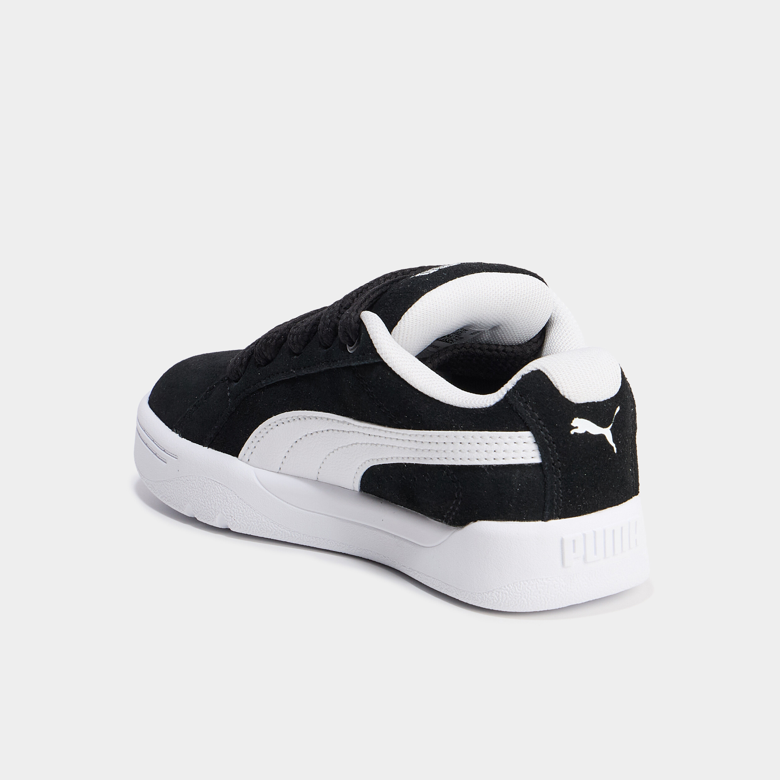 tennis basses a lacets en cuir puma noir garcon Tennis basses à lacets en cuir Puma noir garçon
