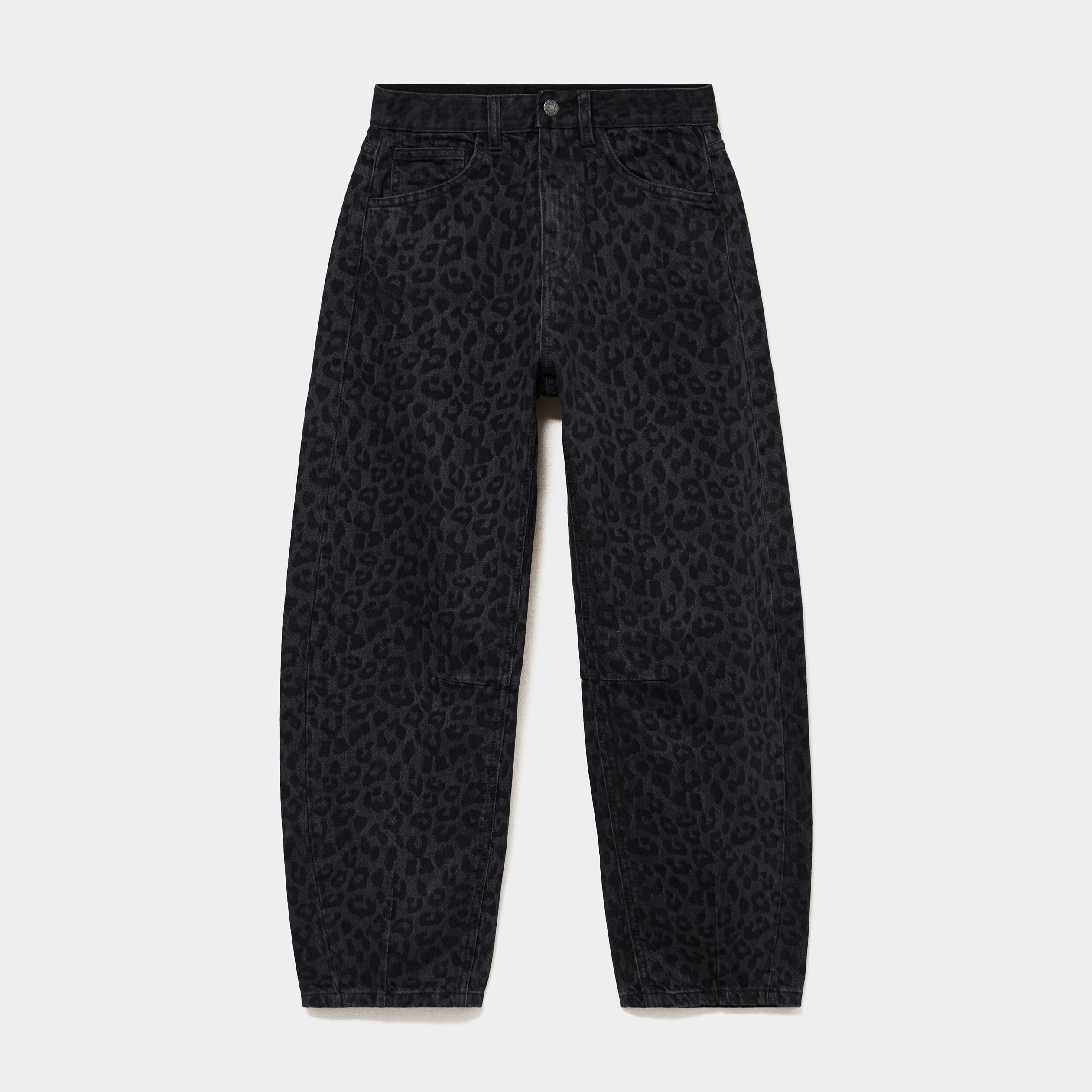 Jean balloon coton denim noir femme