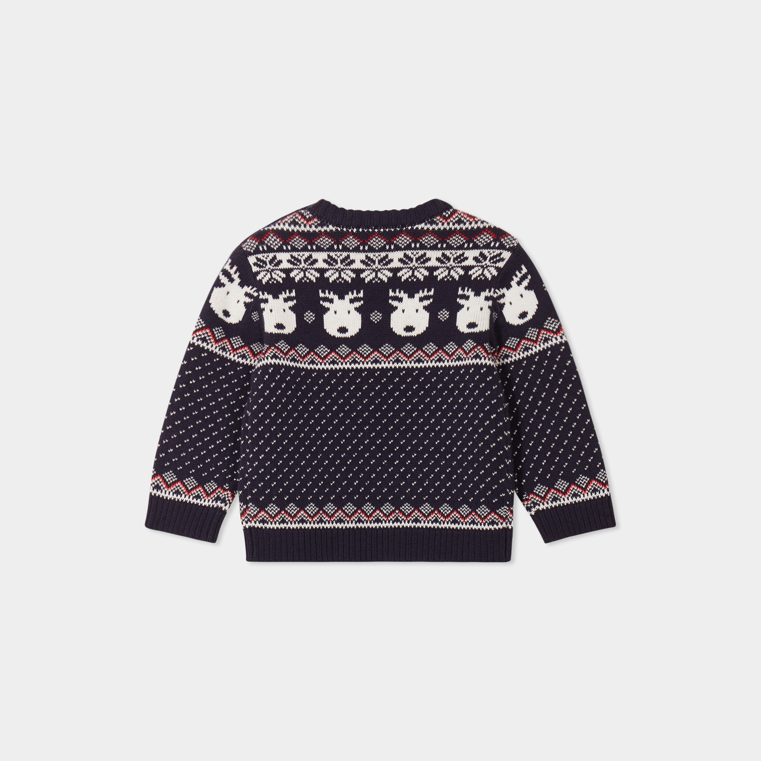 pull noel coton manches longues creeks bleu marine bebeg Pull Noël coton manches longues Creeks bleu marine bébé garçon
