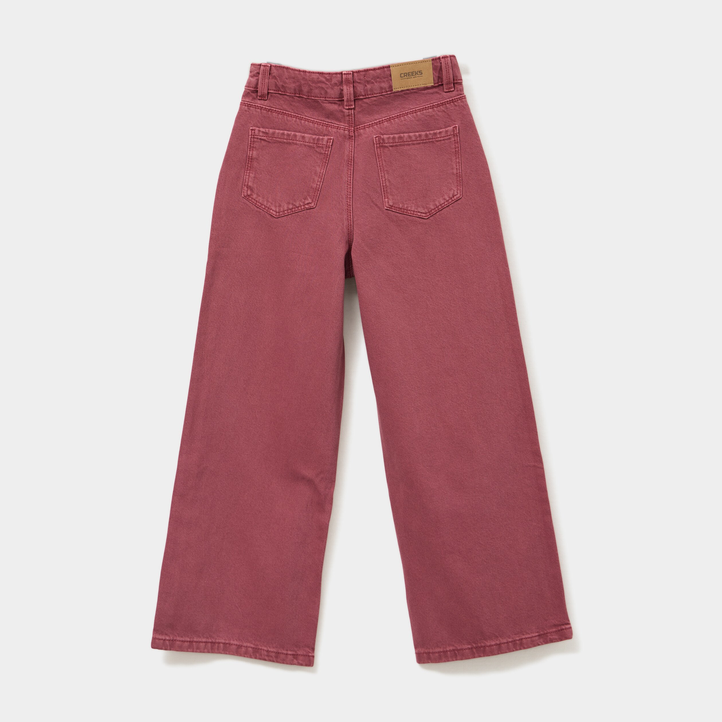 pantalon large 5 poches coton creeks bordeaux fille Pantalon large 5 poches coton Creeks bordeaux fille