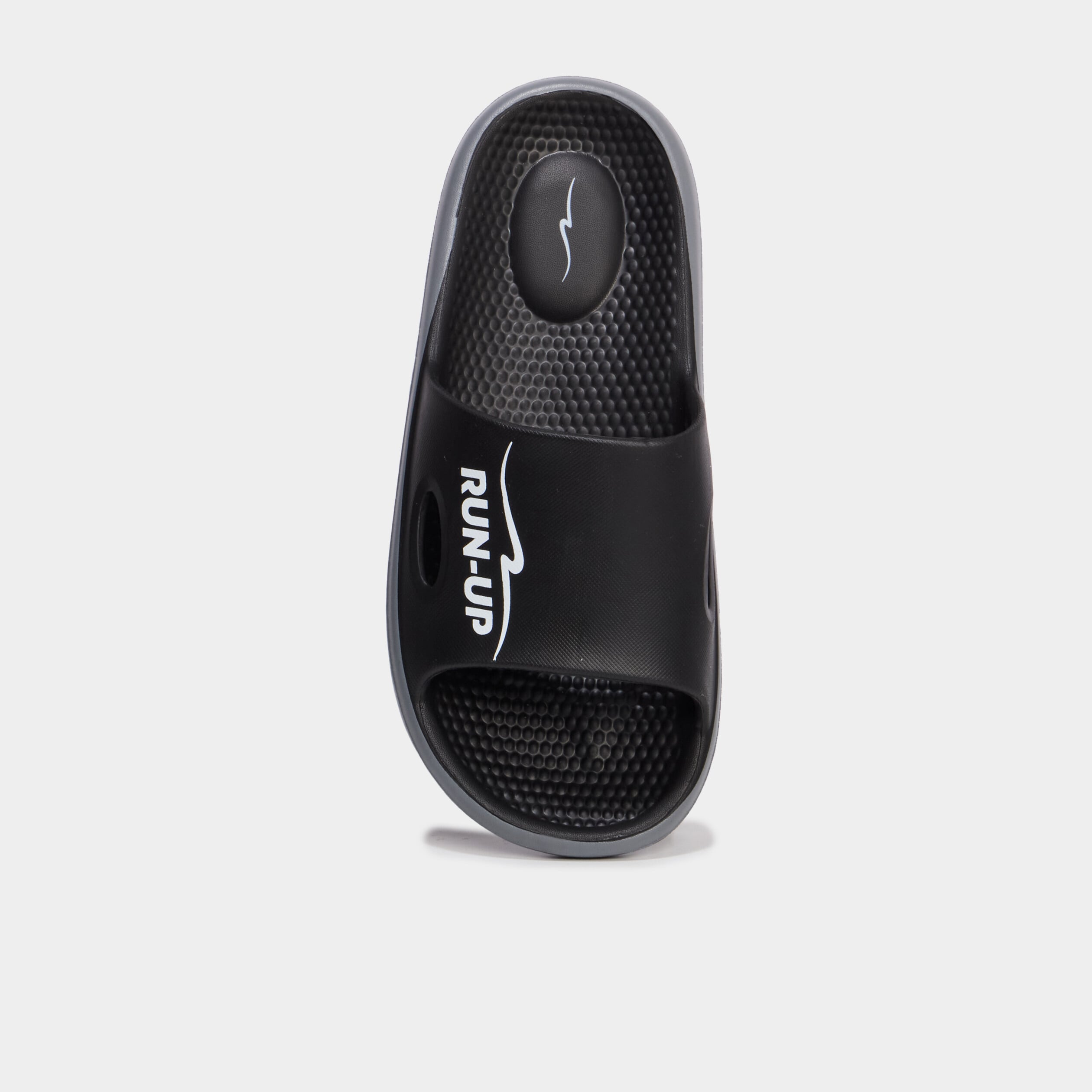 Mules compens&eacute;es avec bride large noir homme