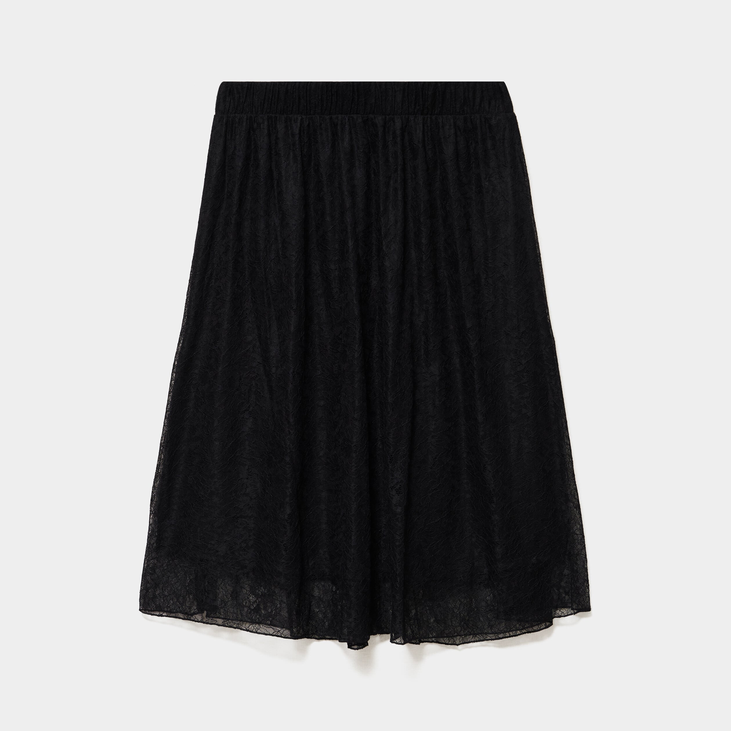 Jupe longue &eacute;vas&eacute;e en dentelle noir femme grande taille