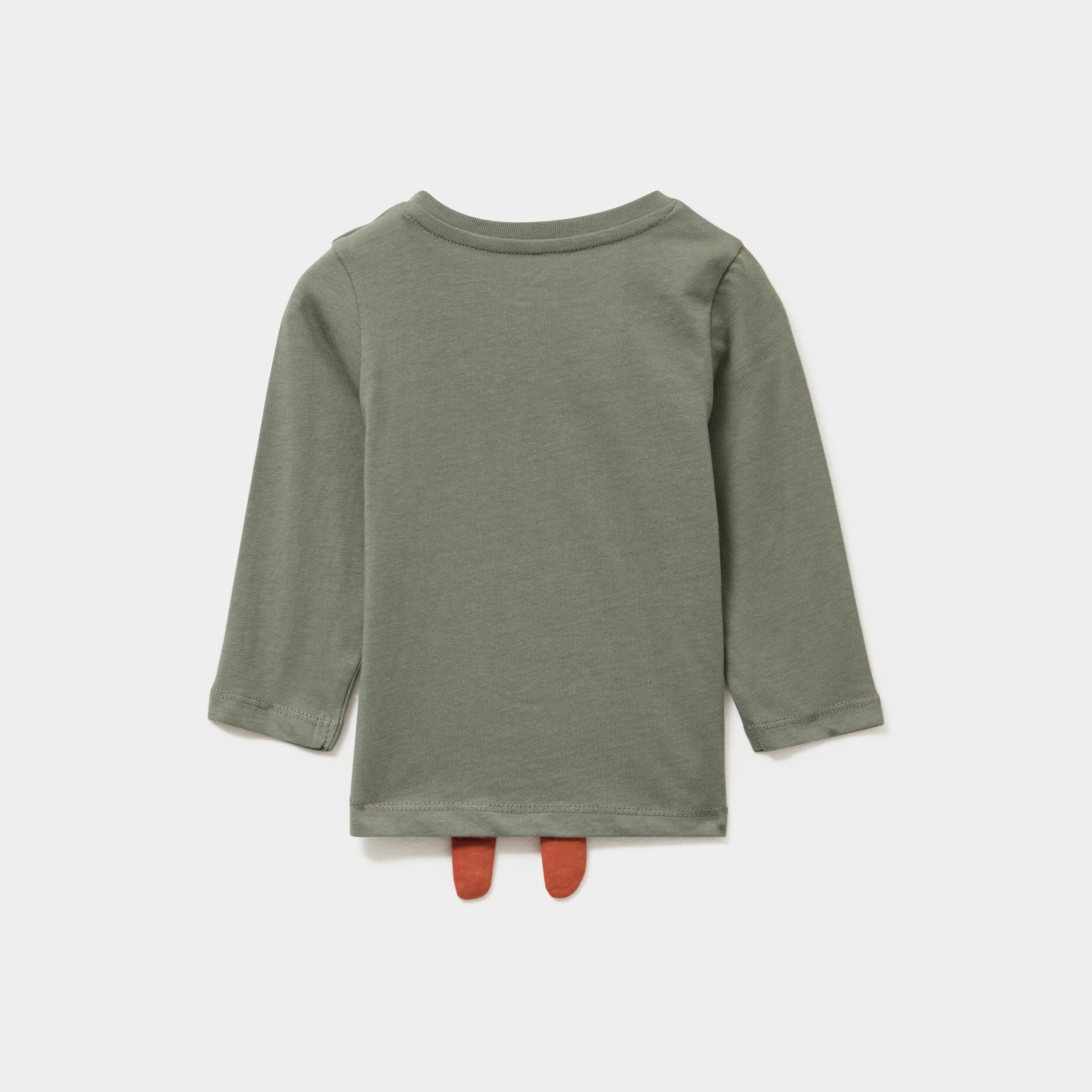t shirt avec details fantaisie coton vert kaki bebeg T-shirt avec détails fantaisie coton vert kaki bébé garçon