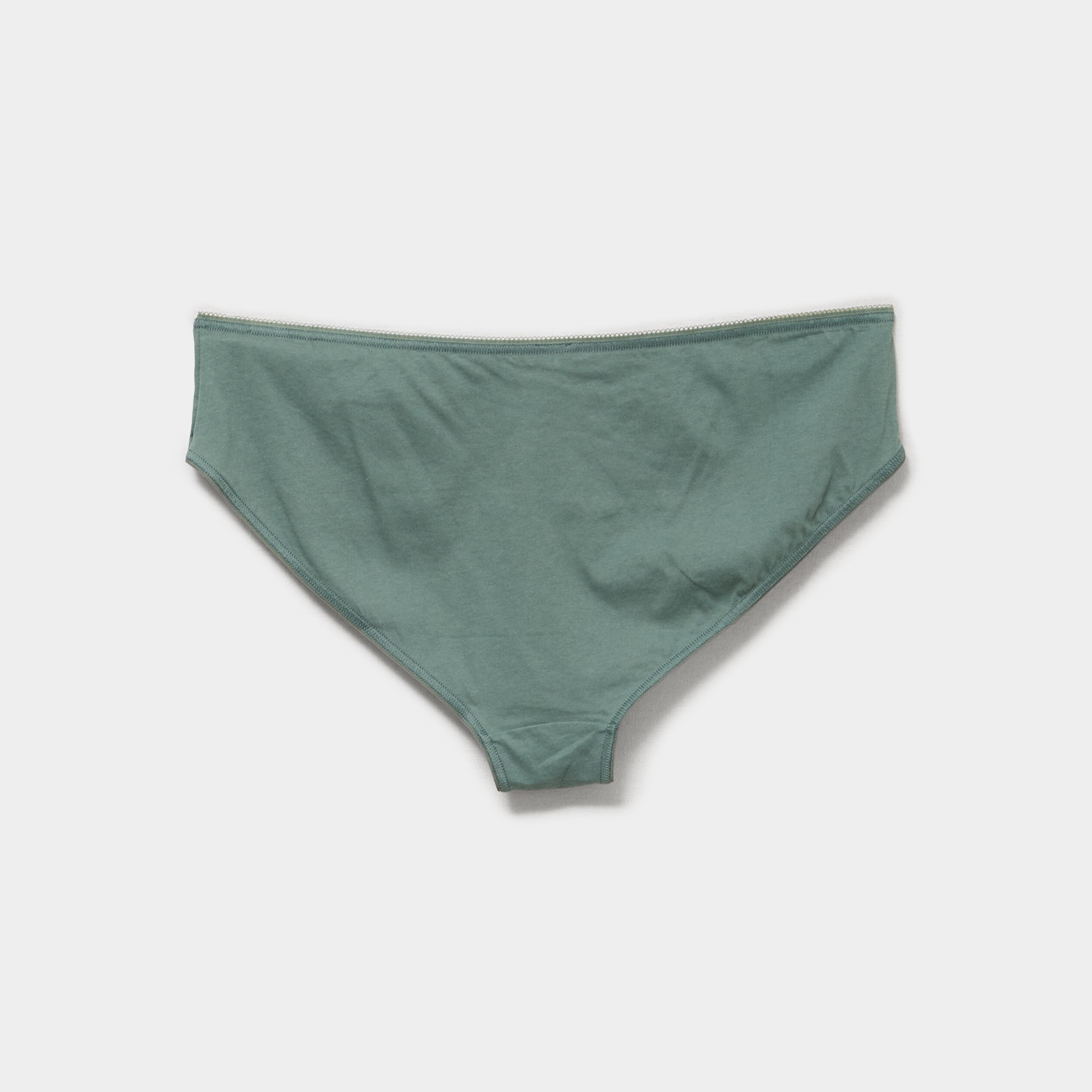 Lot 5 culottes taille &eacute;lastiqu&eacute;e coton vert femme grande taille