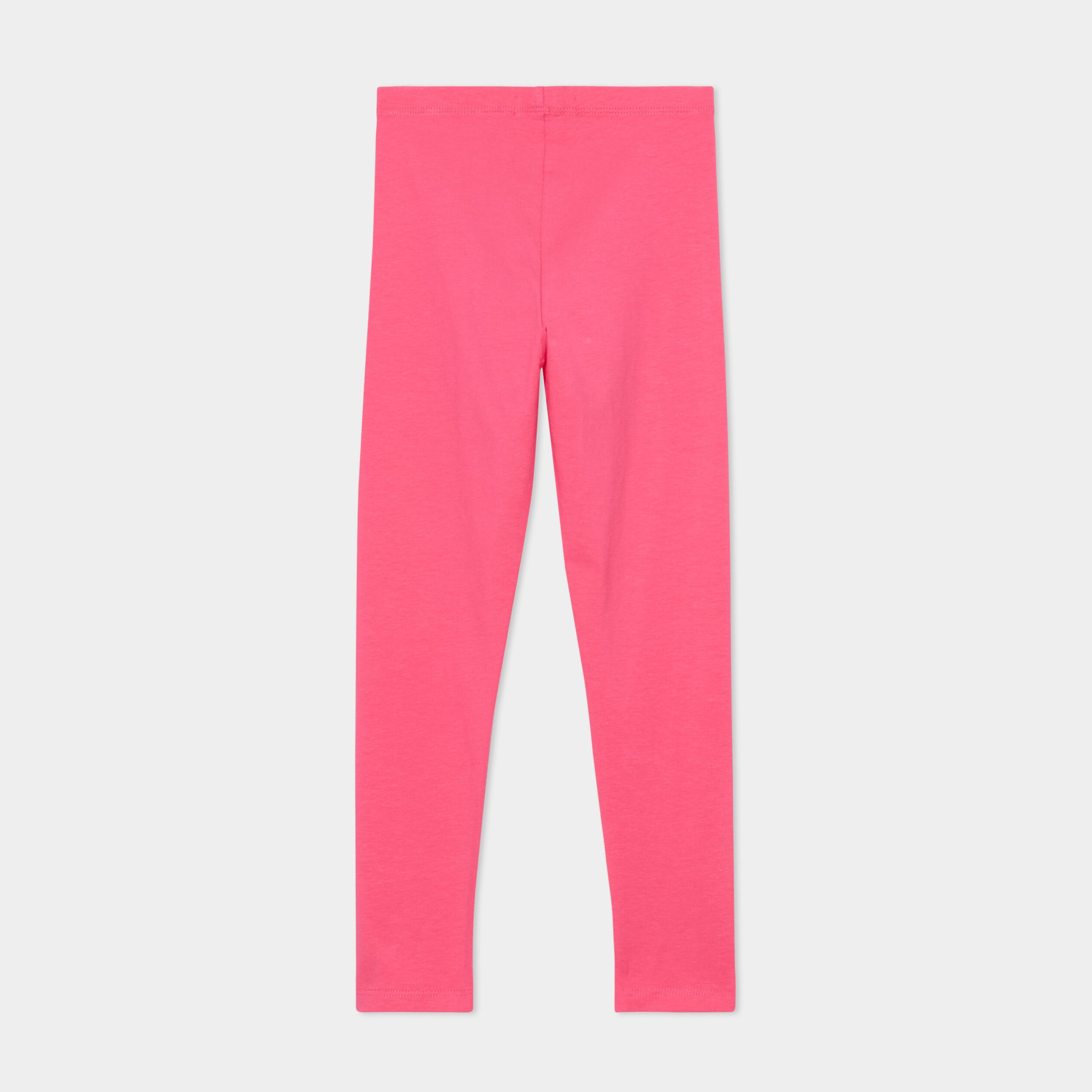 Legging long coton taille &eacute;lastiqu&eacute;e rose fushia fille