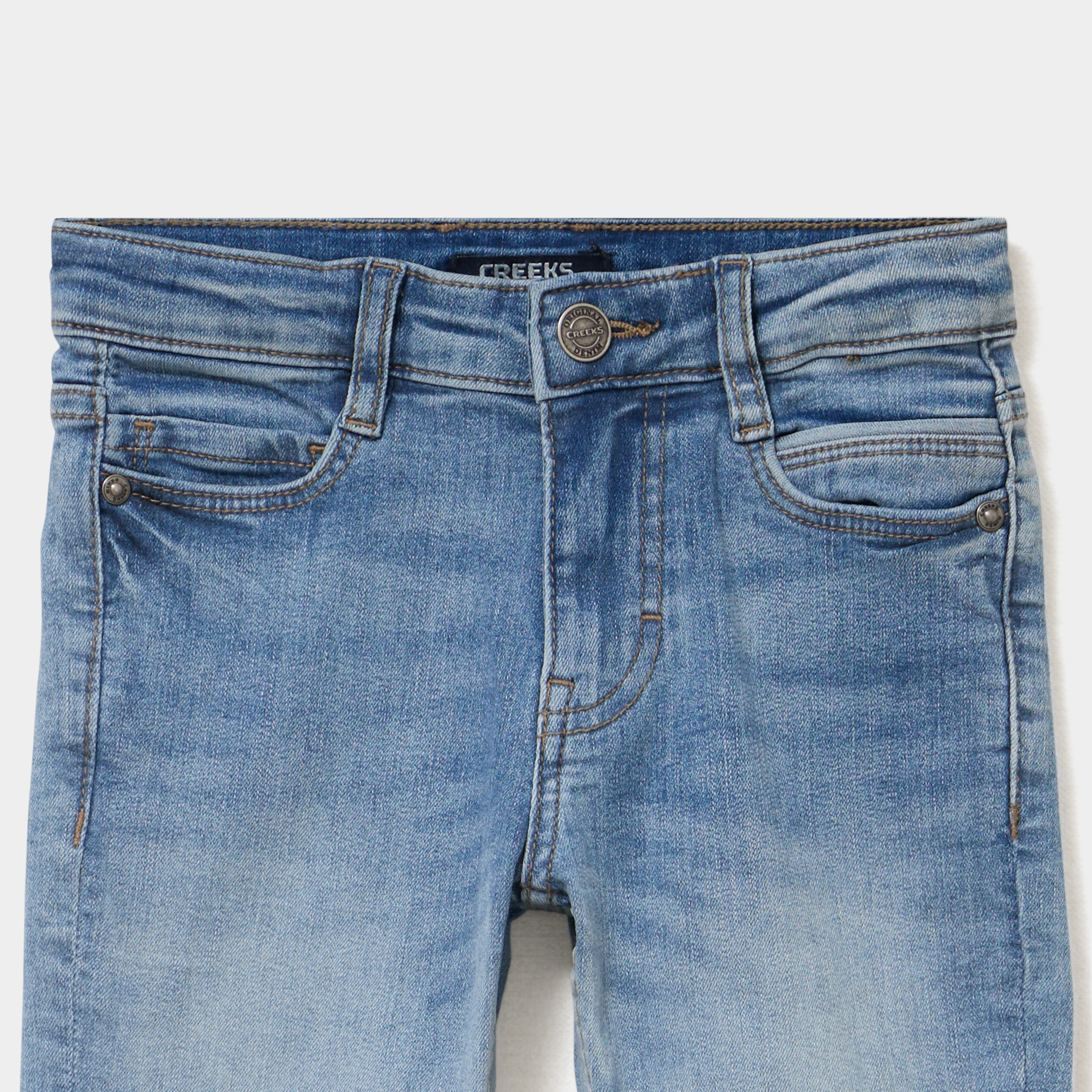 Jean skinny 5 poches taille ajustable denim double stone gar&ccedil;on