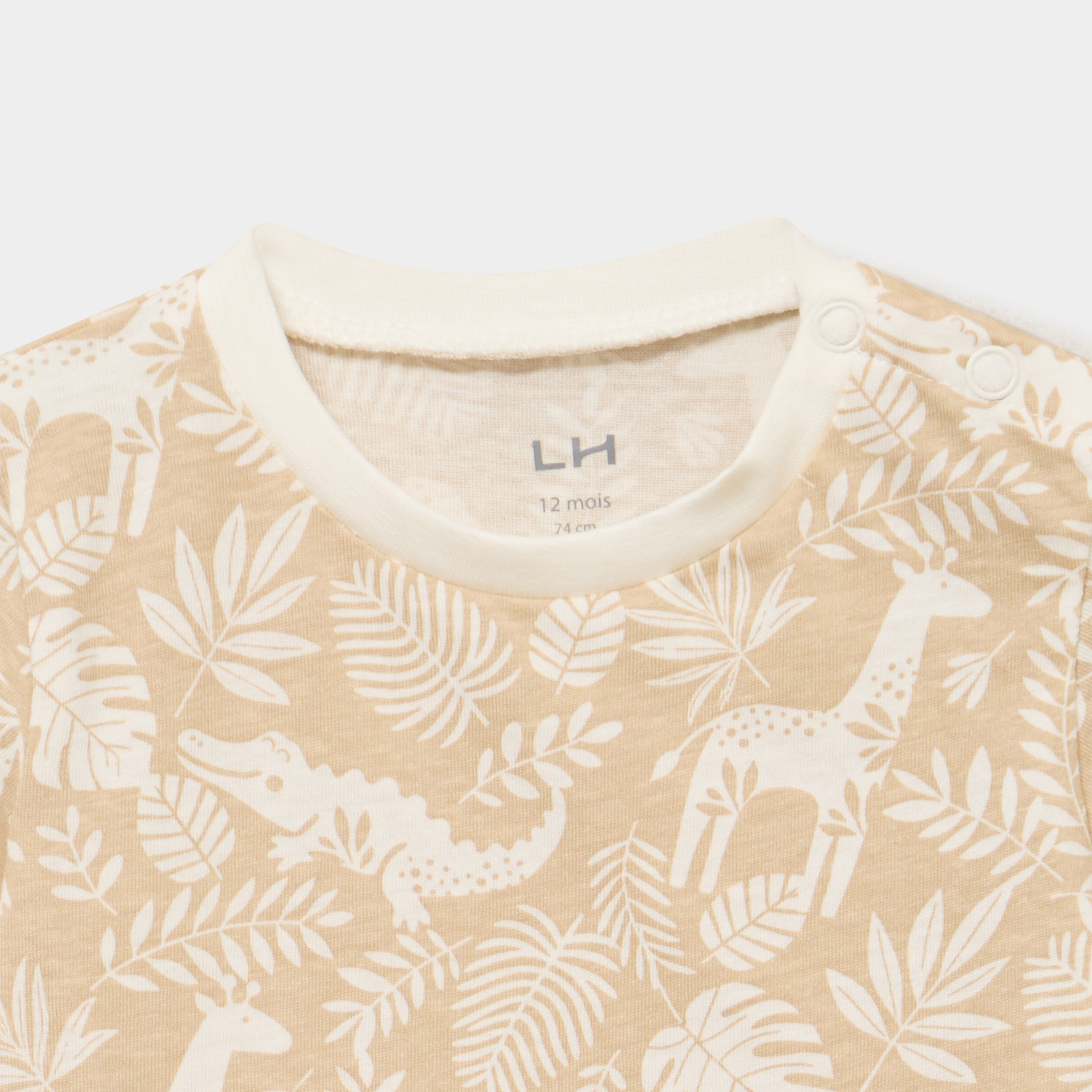 T-shirt manches courtes coton beige b&eacute;b&eacute; gar&ccedil;on