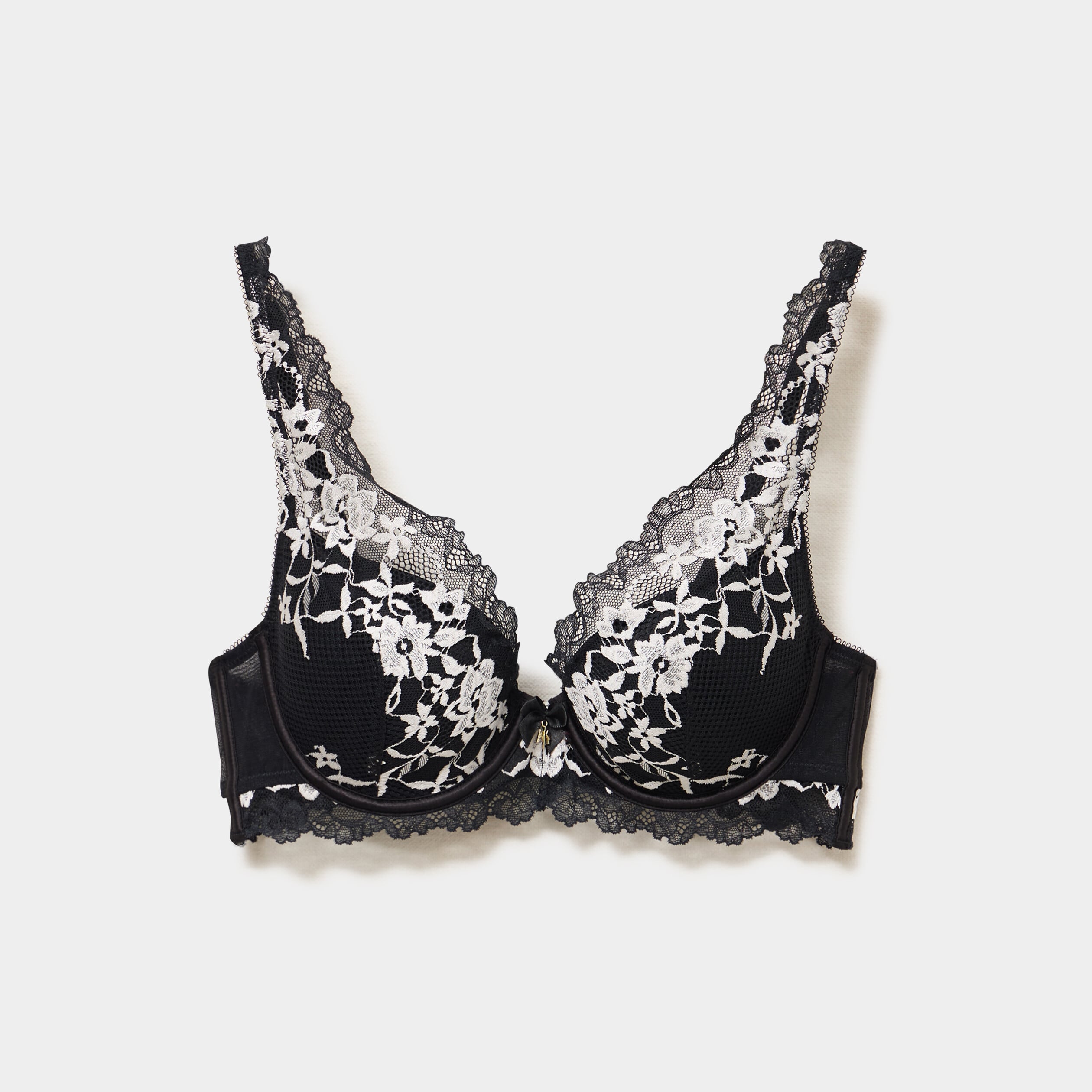 Soutien-gorge foulard avec dentelle noir femme