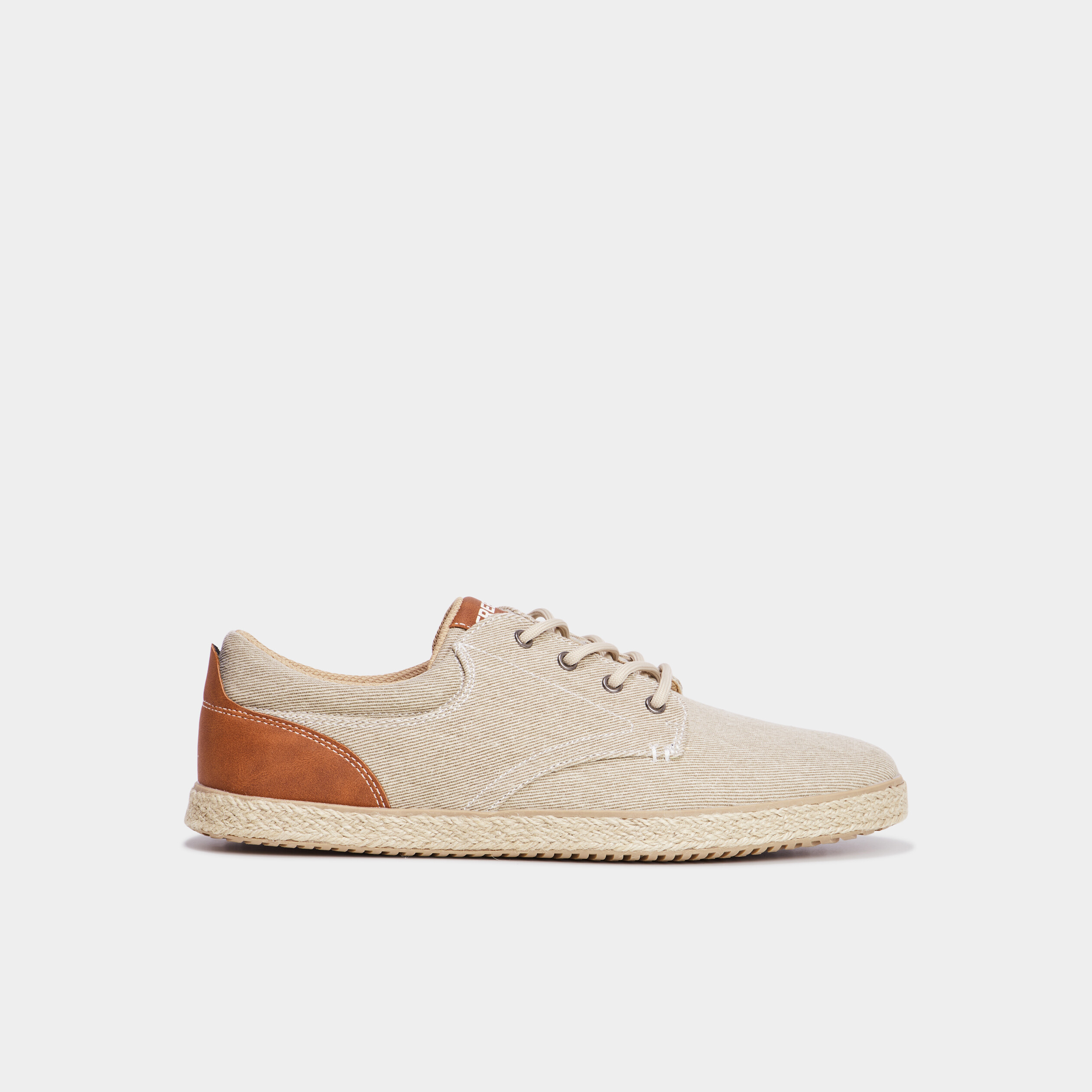 Derbies toile &agrave; lacets Creeks sable homme