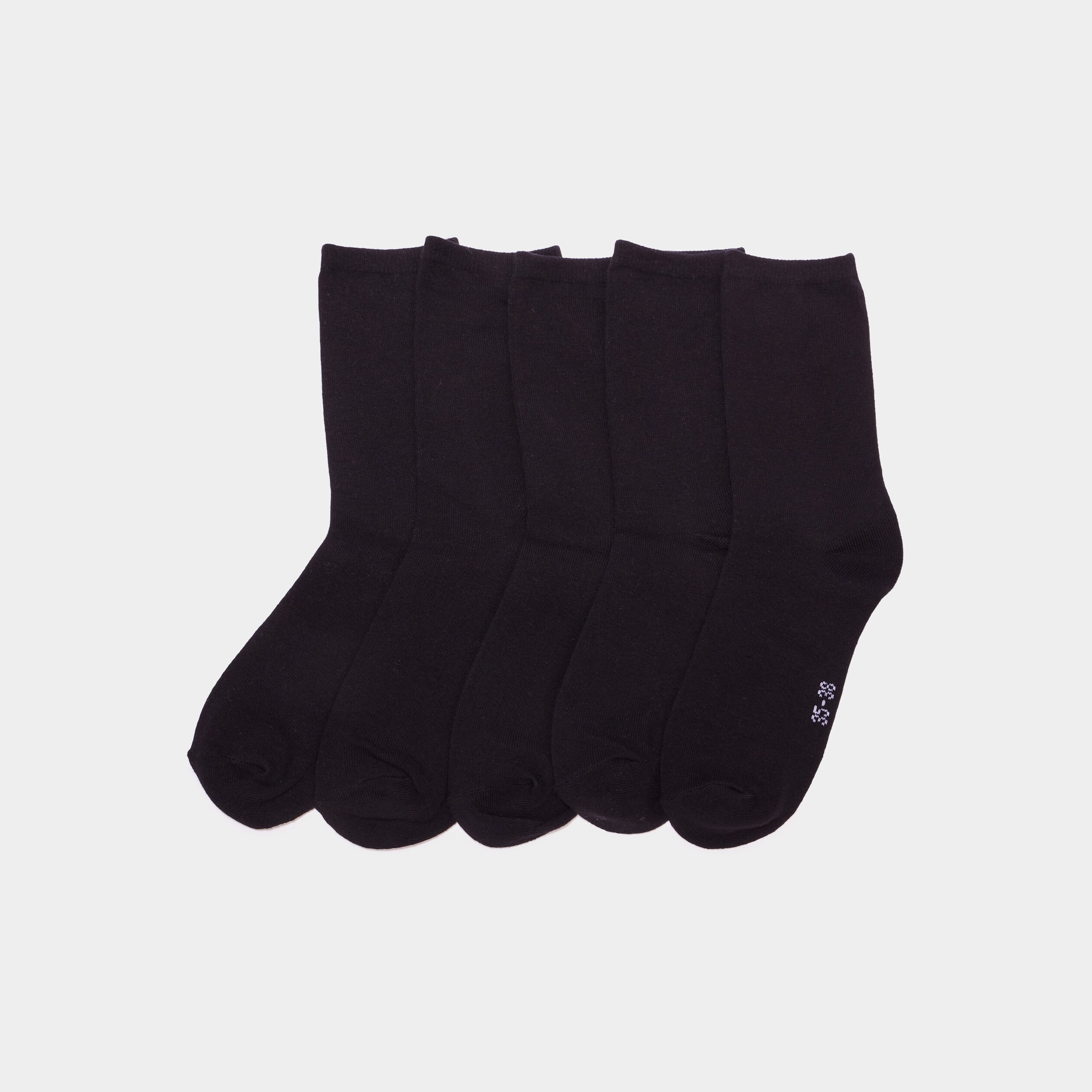 Lot 5 paires chaussettes coton noir mixte
