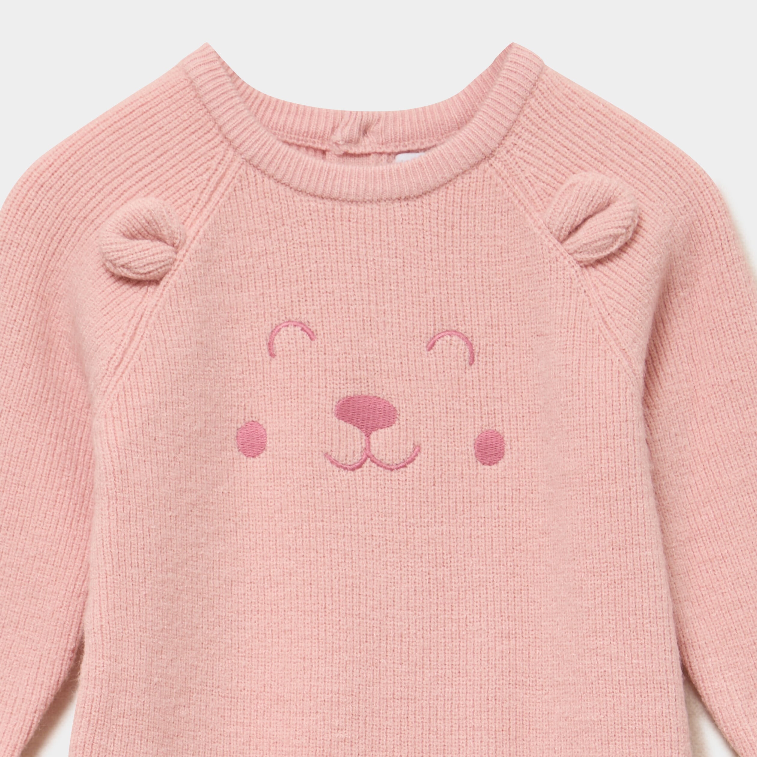 Combinaison tricot manches longues rose fushia b&eacute;b&eacute;
