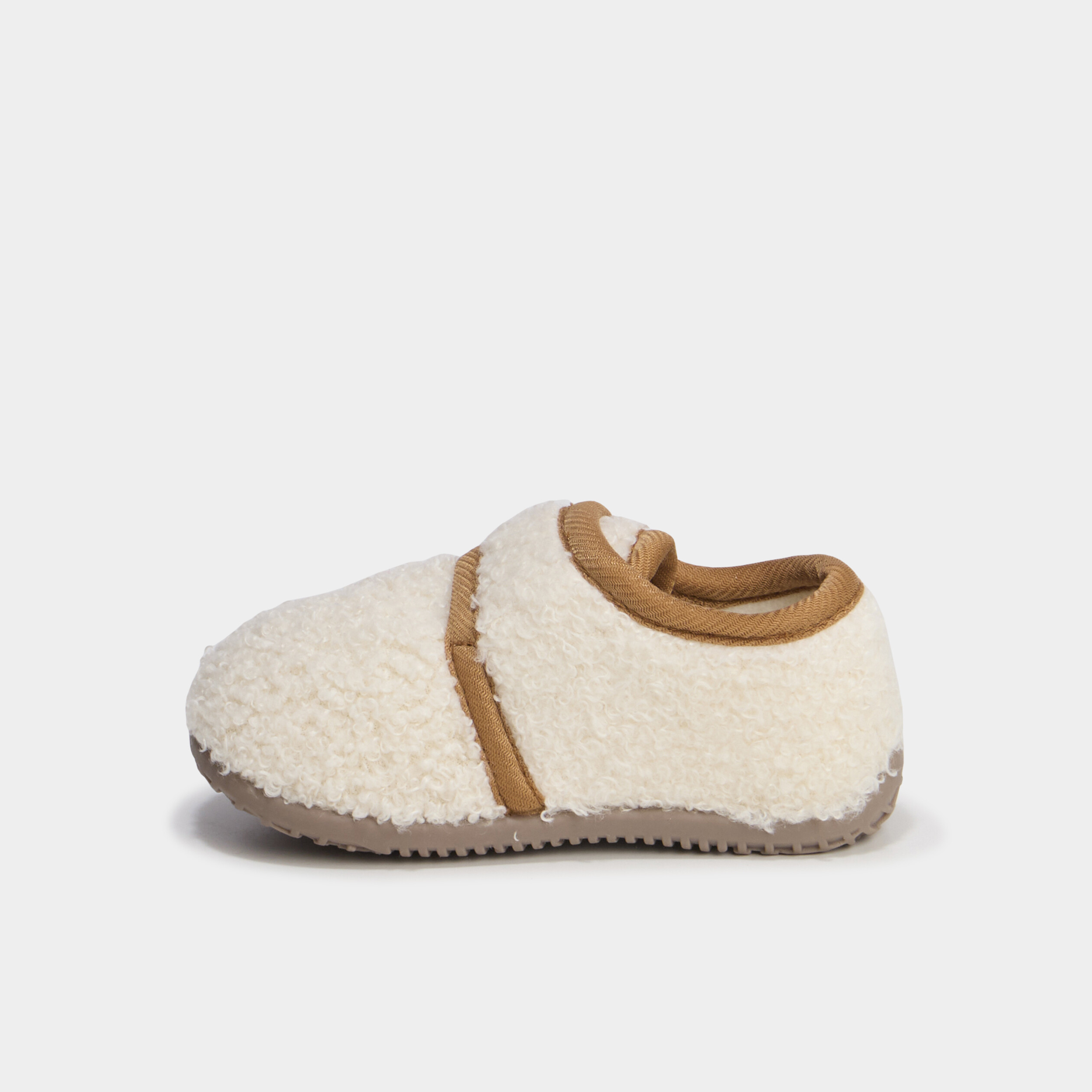 Chaussons bottillons effet polaire sable b&eacute;b&eacute; gar&ccedil;on
