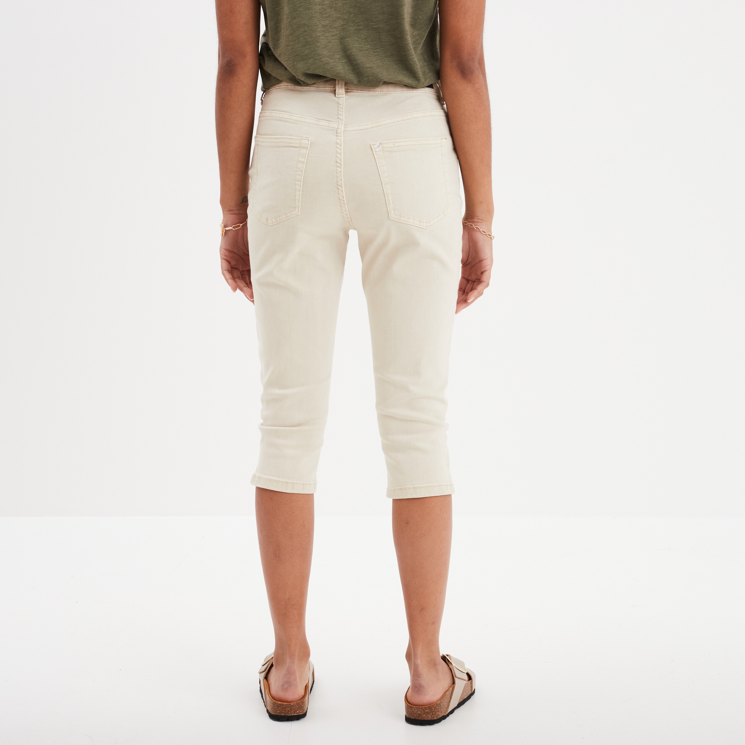 pantacourt slim details zippes liberto ecru femme Pantacourt slim détails zippés Liberto ecru femme