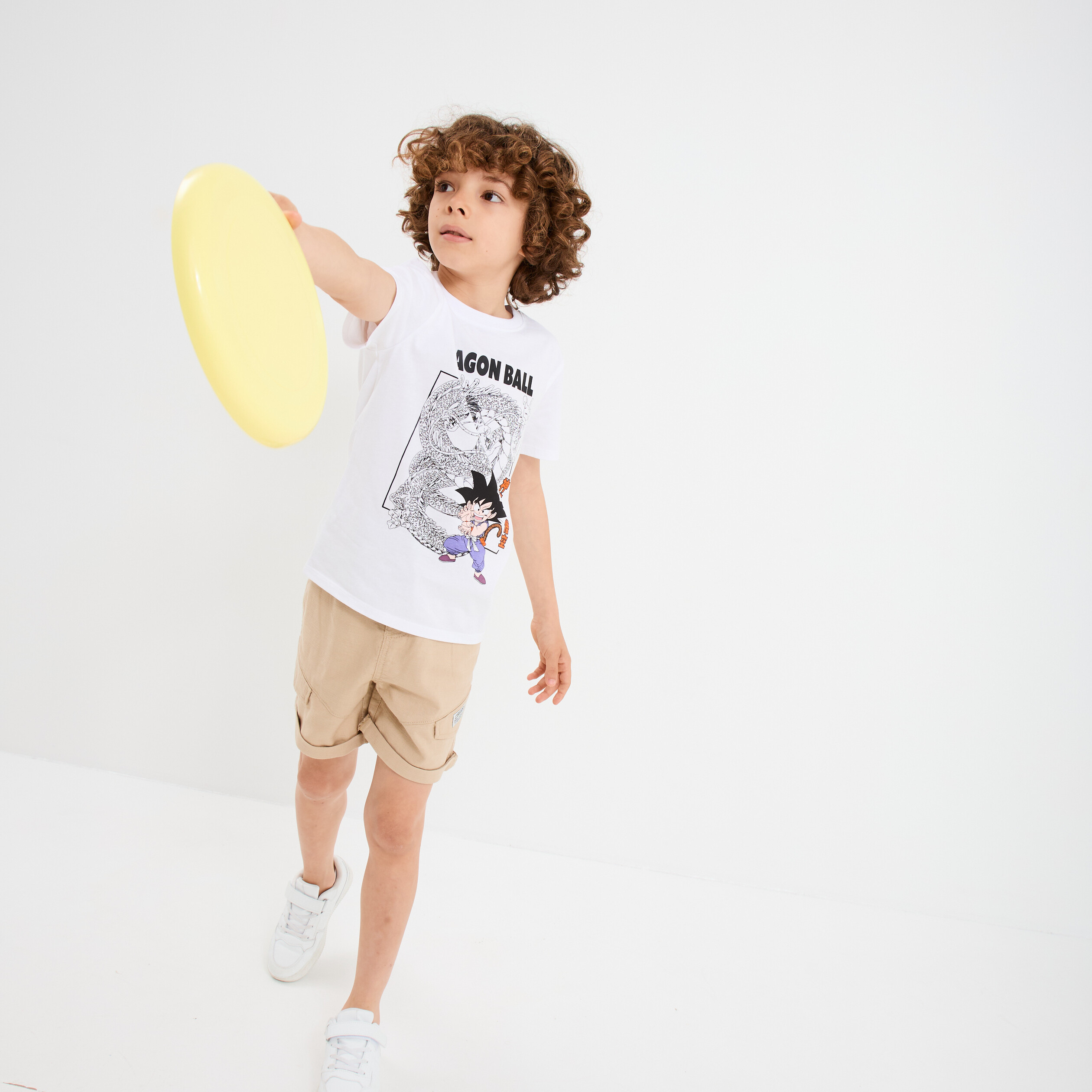 t shirt manches courtes dragon ball goku blanc garcon T-shirt manches courtes Dragon Ball Goku blanc garçon