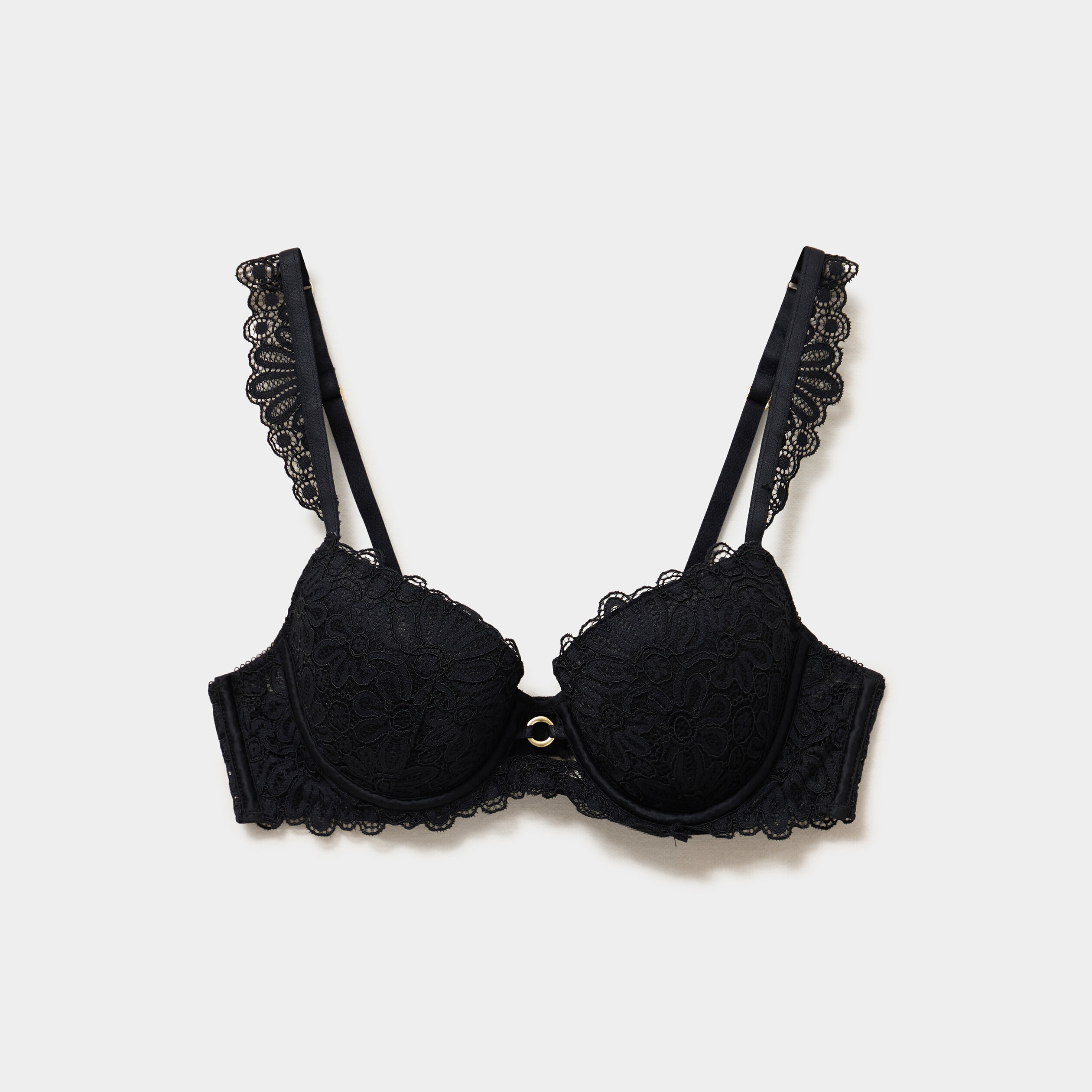 Soutien-gorge embo&icirc;tant padd&eacute; dentelle noir femme