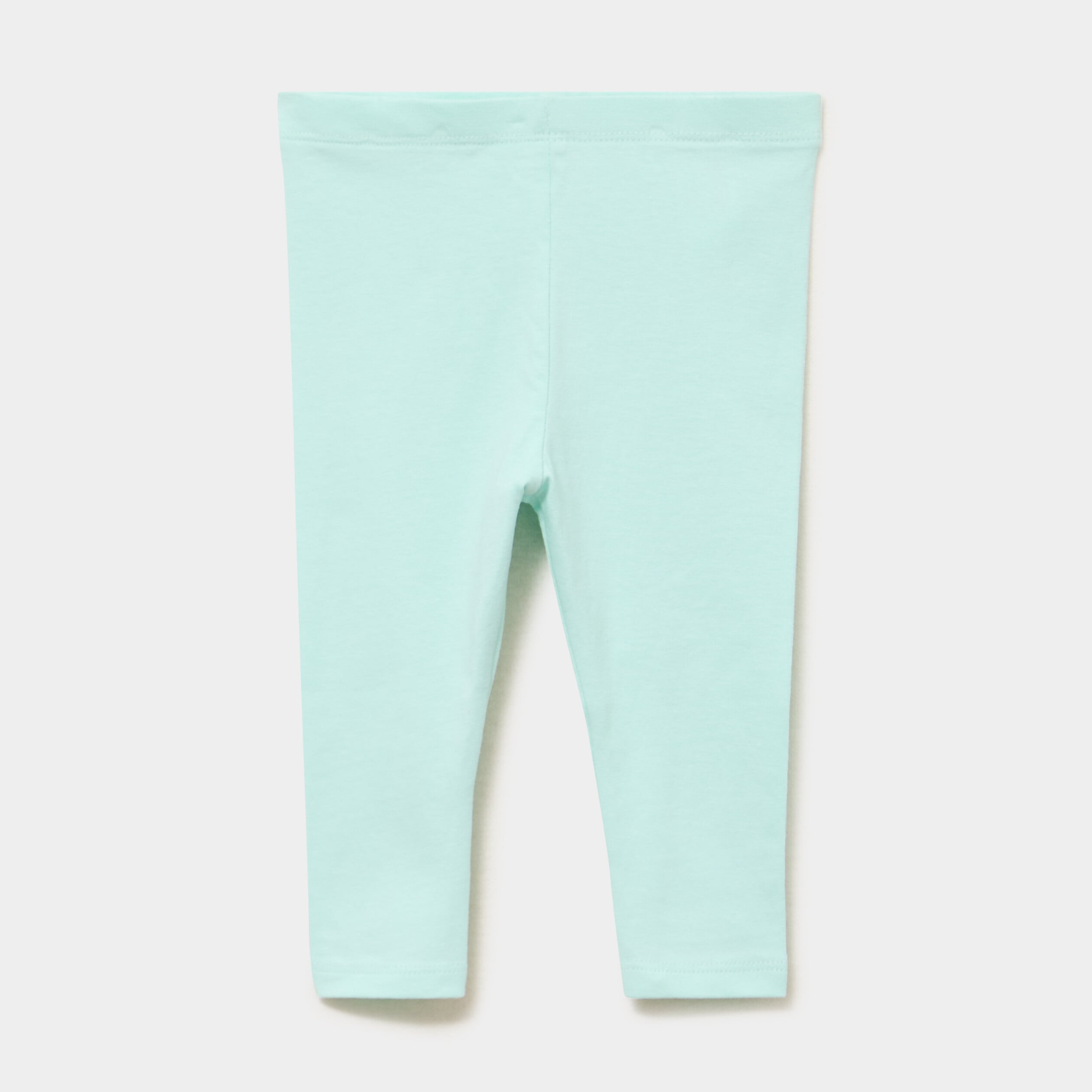 Legging uni en coton bleu turquoise b&eacute;b&eacute; fille