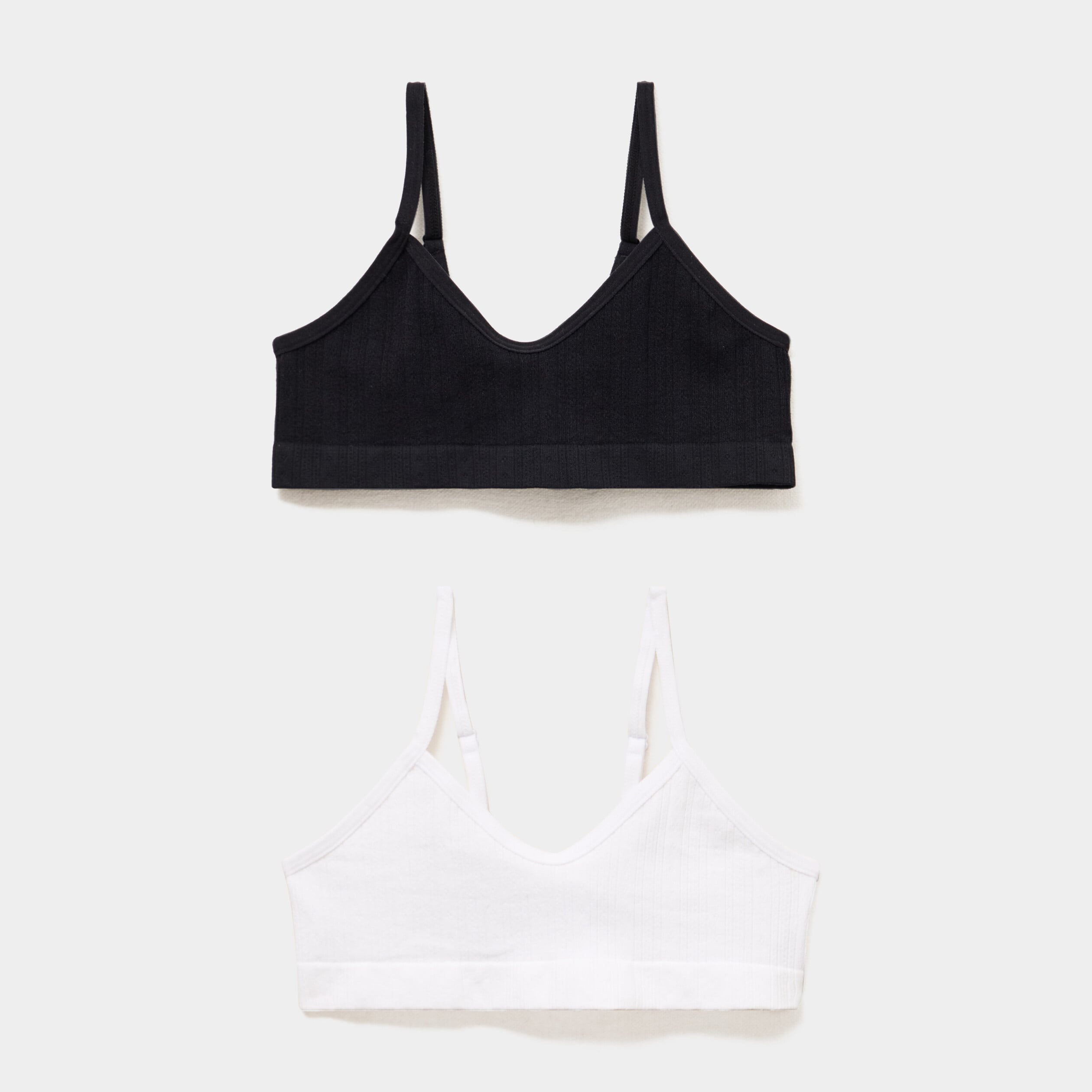 Lot 2 brassi&egrave;res sans armature blanc fille