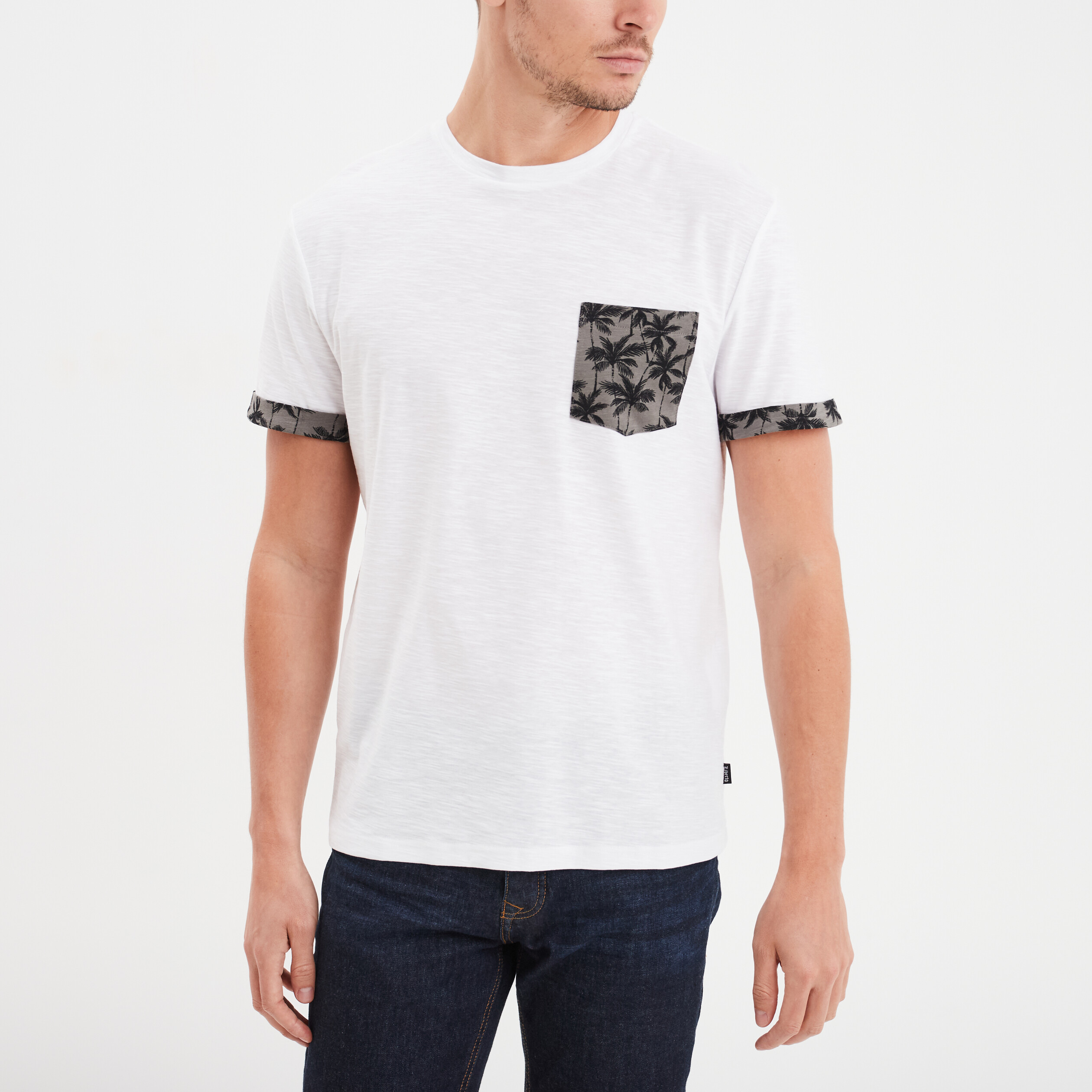 t shirt manches courtes 1 poche liberto blanc homme T-shirt manches courtes 1 poche Liberto blanc homme