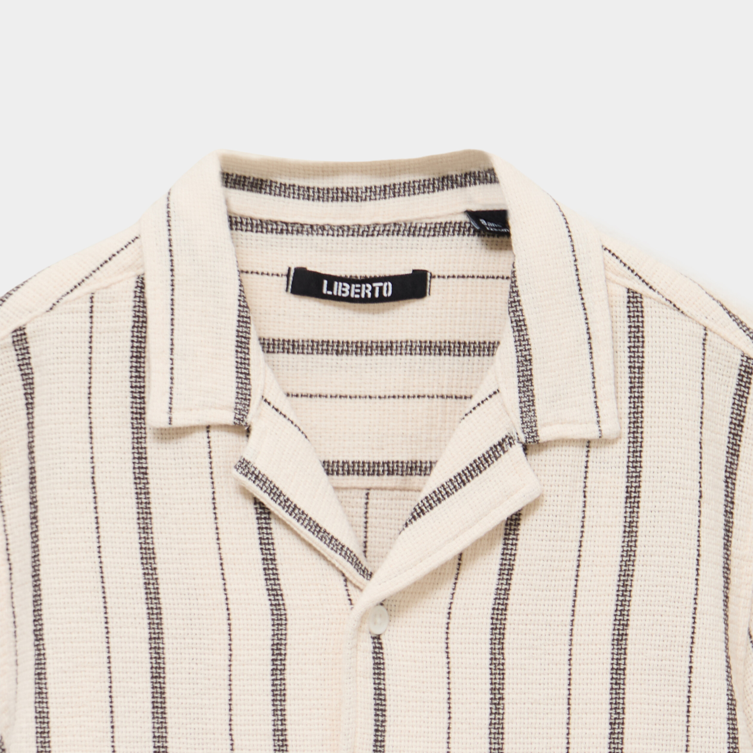 Chemise droite manches courtes coton ivoire gar&ccedil;on
