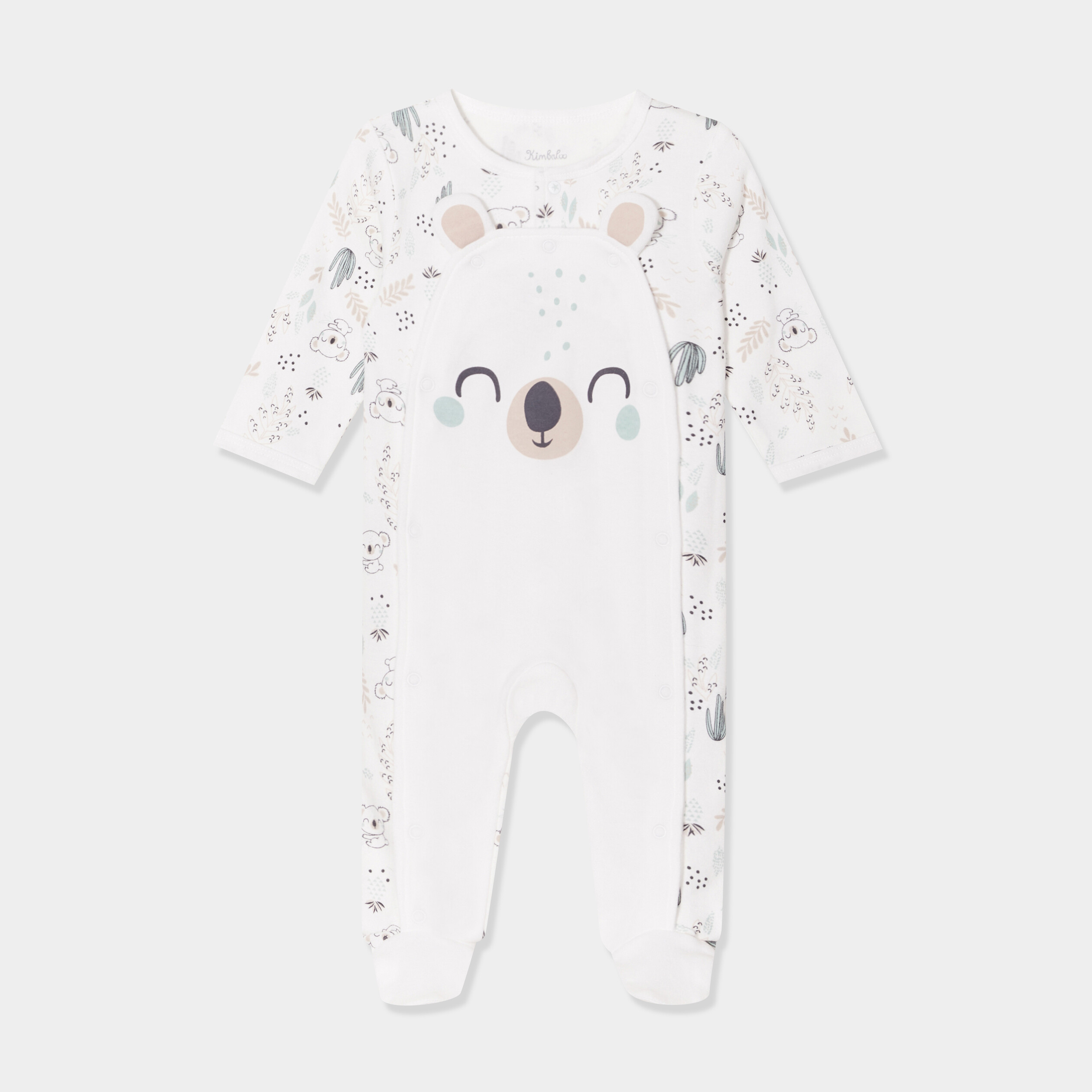 dors bien manches longues boutonne coton ivoire mixte Dors-bien manches longues boutonné coton ivoire mixte