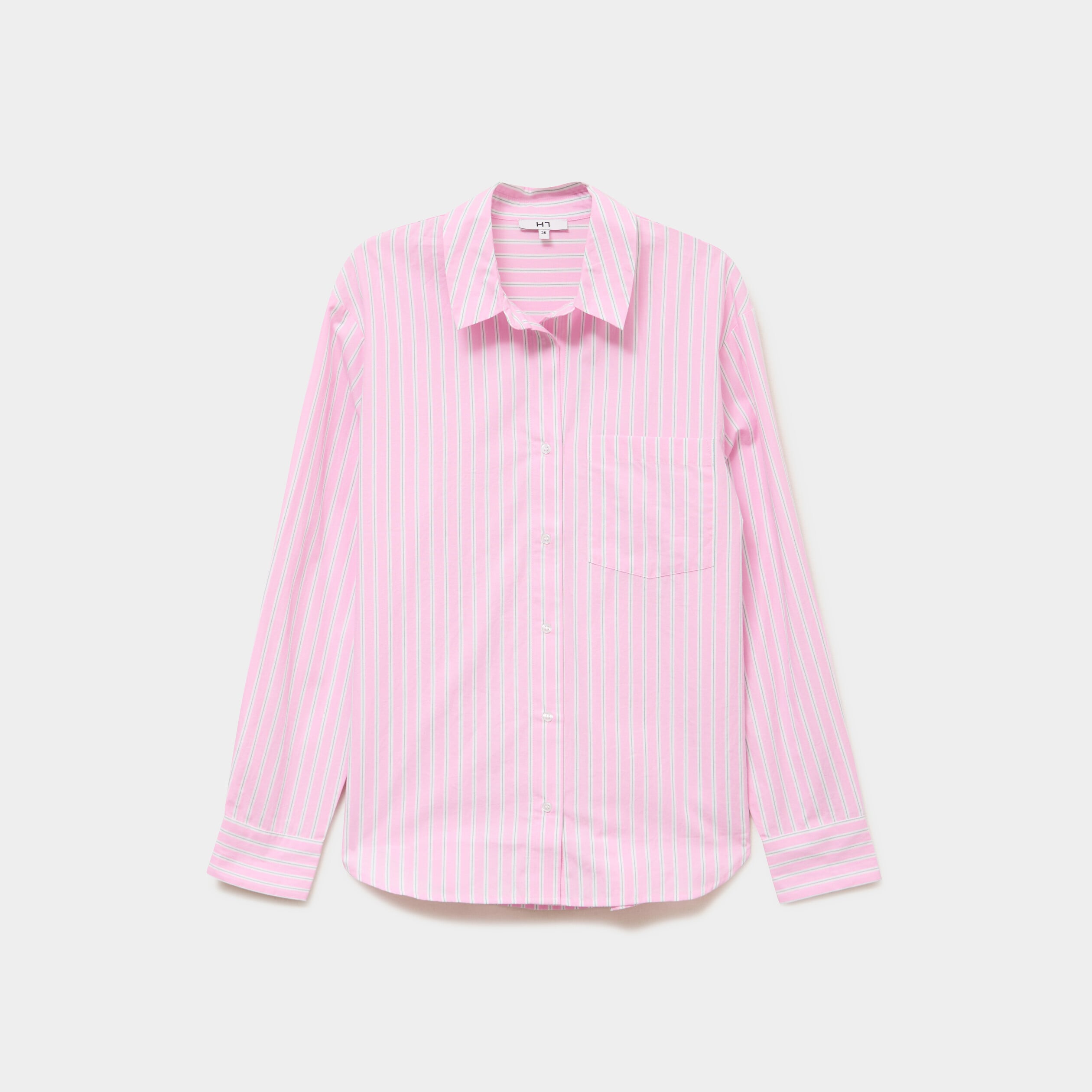 Chemise oversize 1 poche coton ecru femme