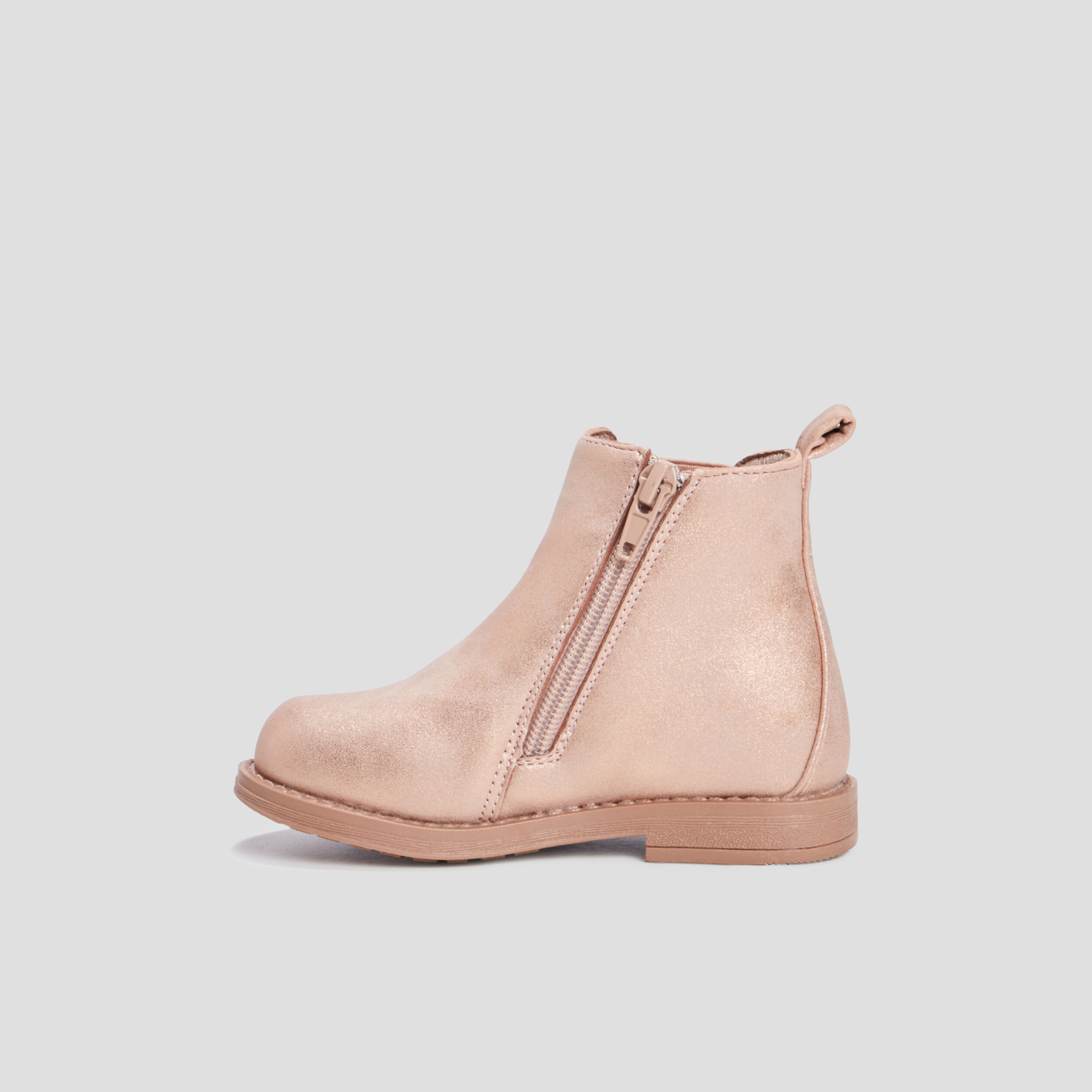 Bottines chelsea zippées rose bébé fille