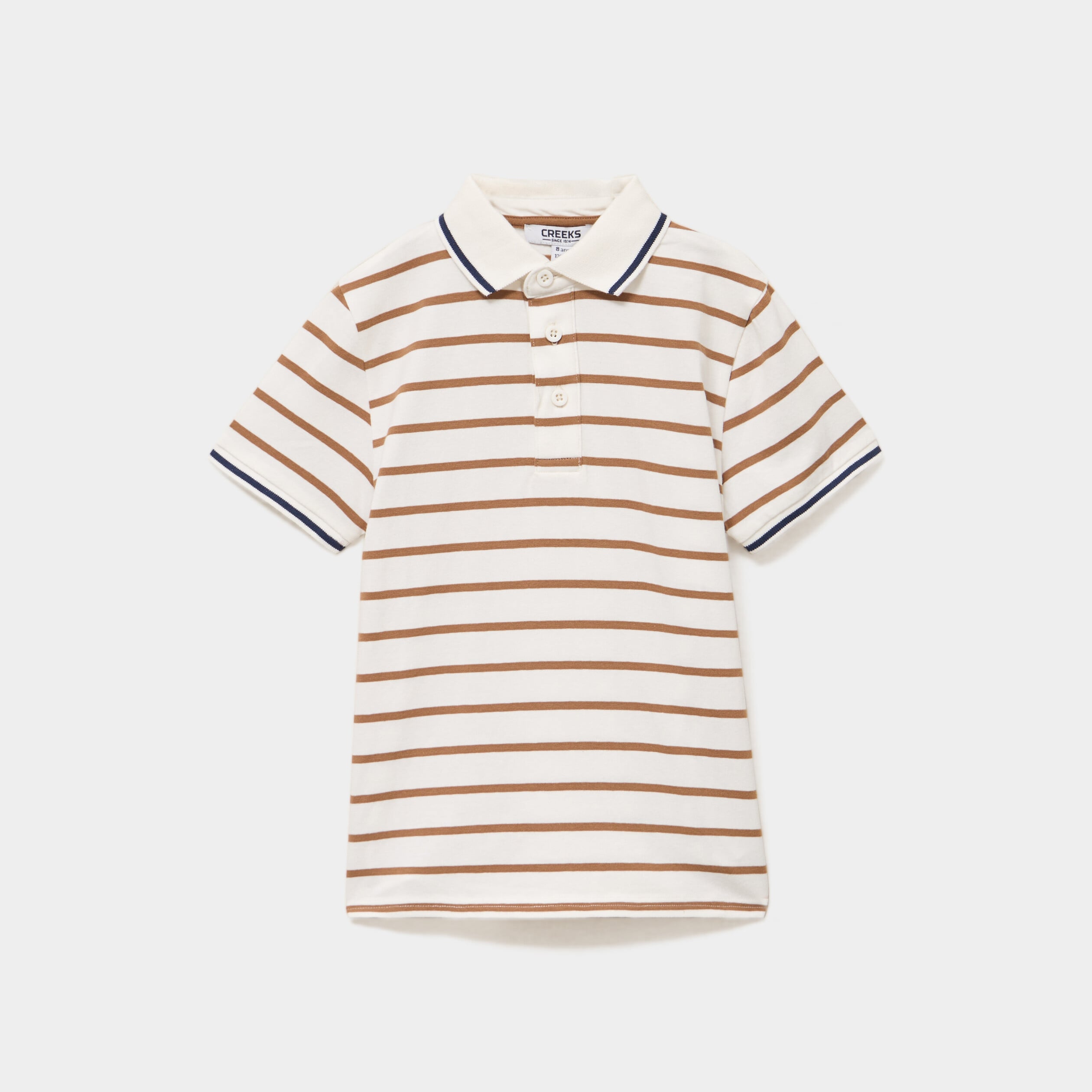 Polo manches courtes ecru gar&ccedil;on