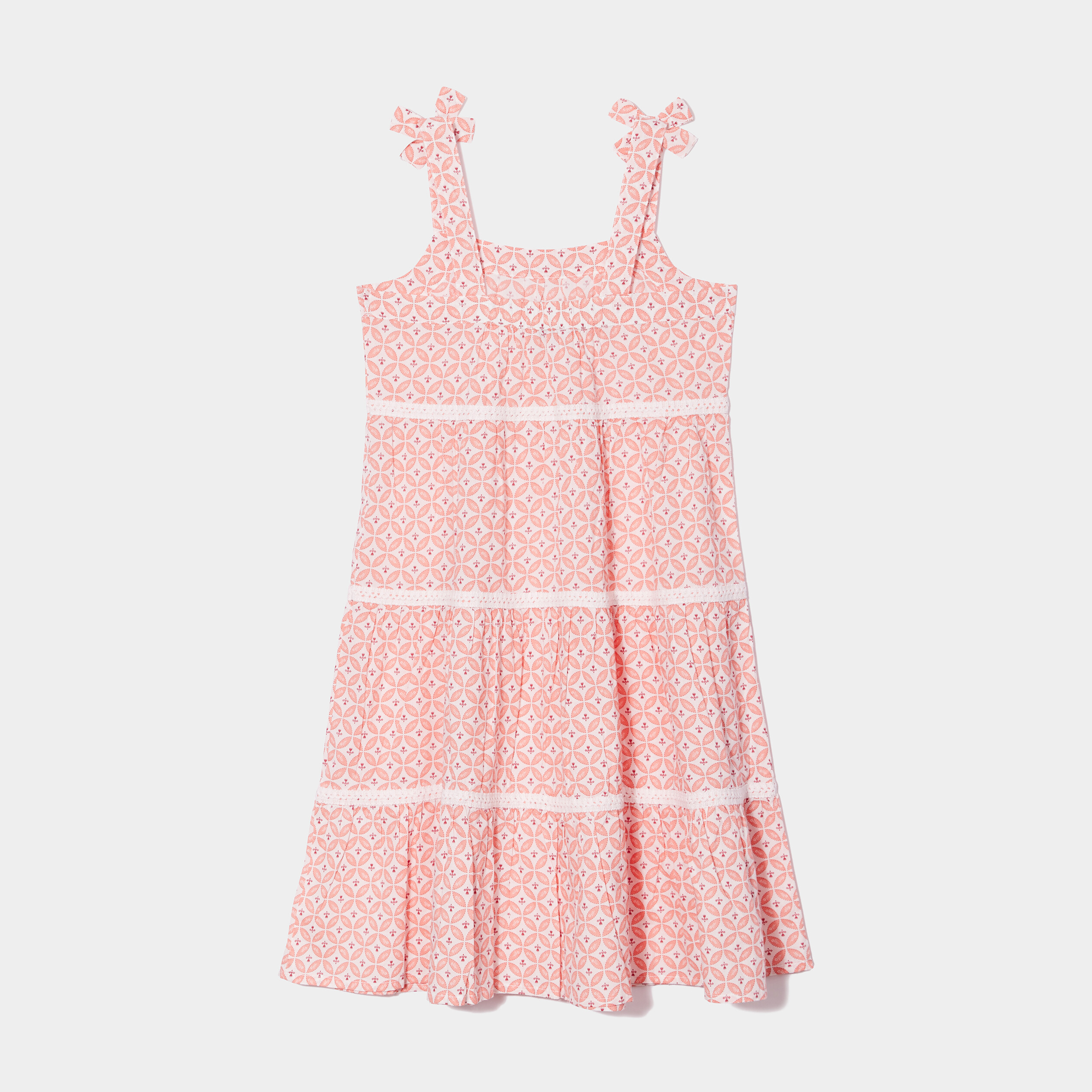 robe a bretelles nouees evasee ecru fille Robe à bretelles nouées évasée ecru fille