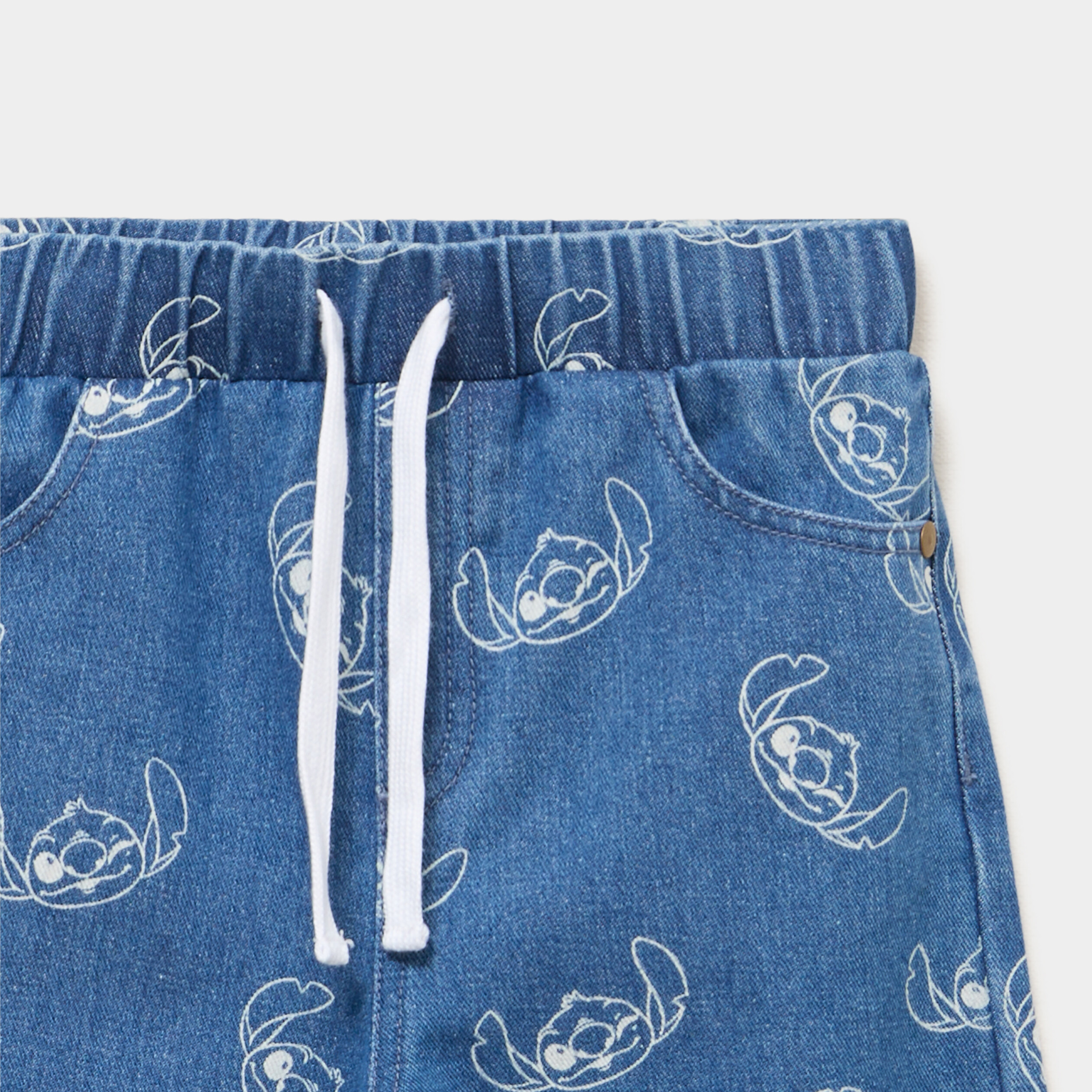Jean flare taille &eacute;lastiqu&eacute;e Stitch denim stone fille