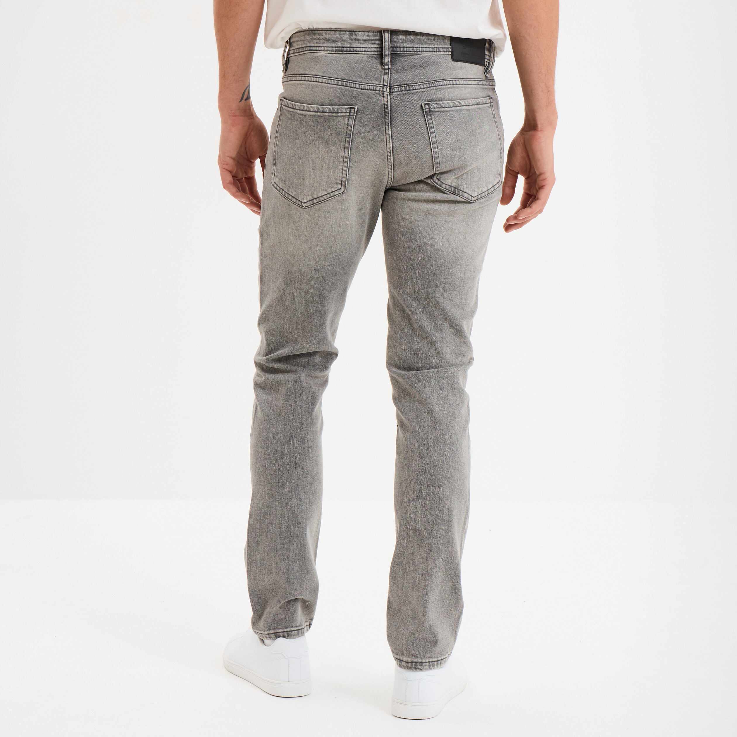 Jeans denim straight 5 poches Creeks denim gris homme