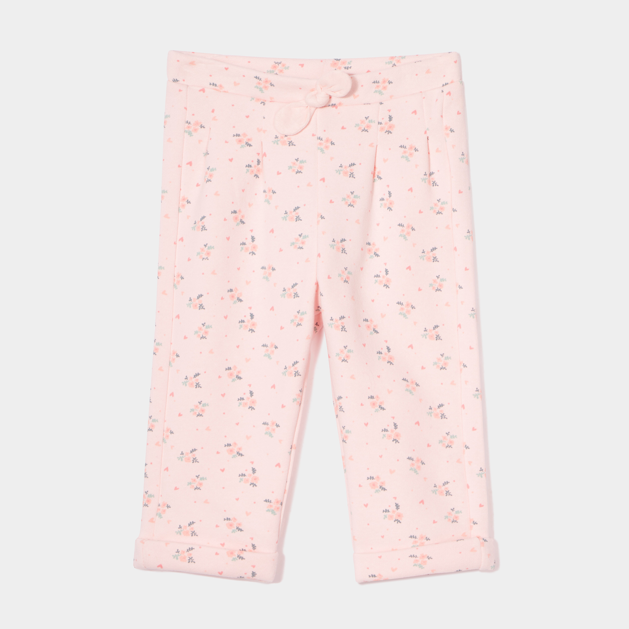 jegging taille elastiquee avec noeud rose clair bebef Jegging taille élastiquée avec noeud rose clair bébé fille