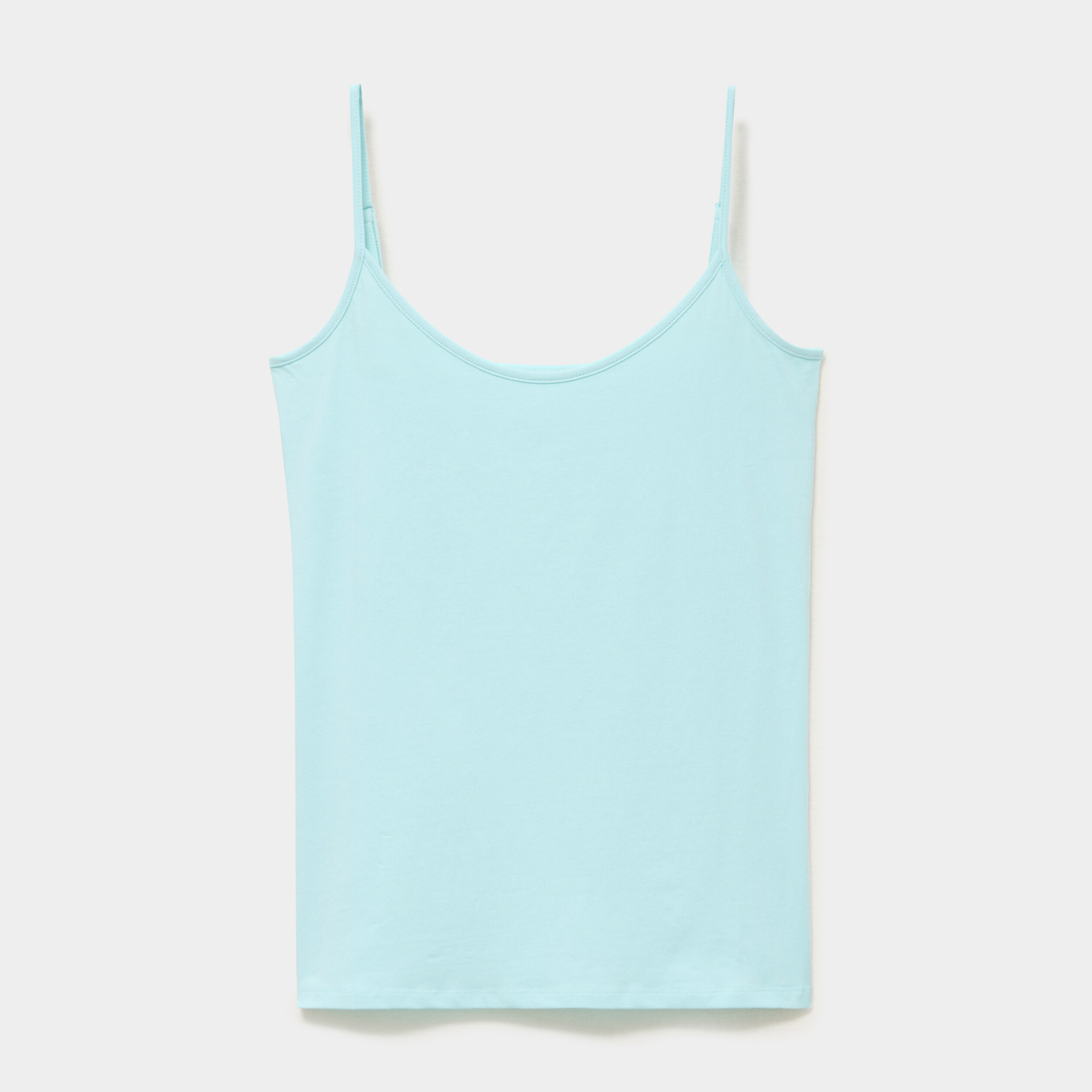 D&eacute;bardeur coton bretelles r&eacute;glables bleu turquoise femme
