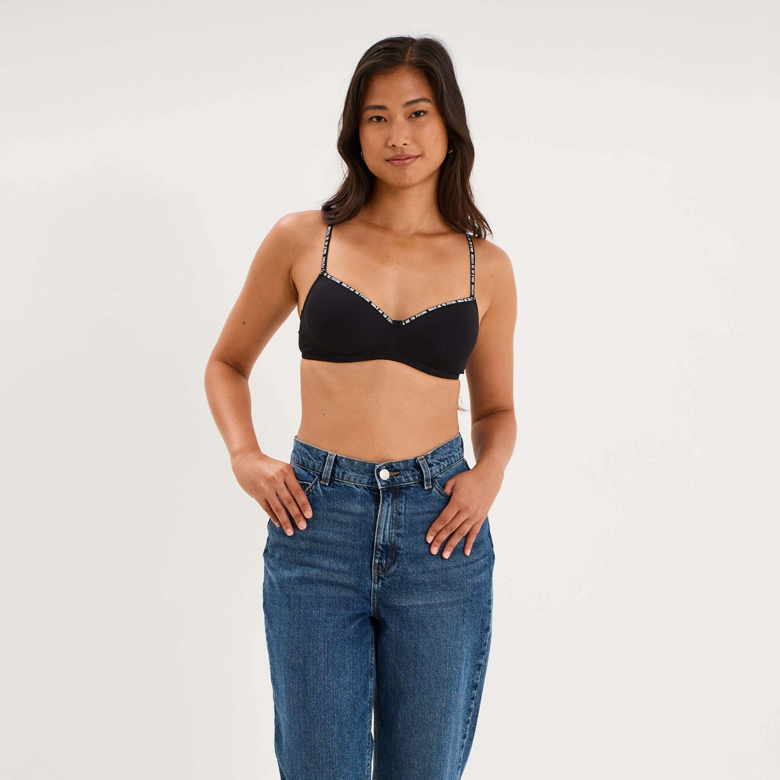 Soutien-gorge triangle padd&eacute; noir femme