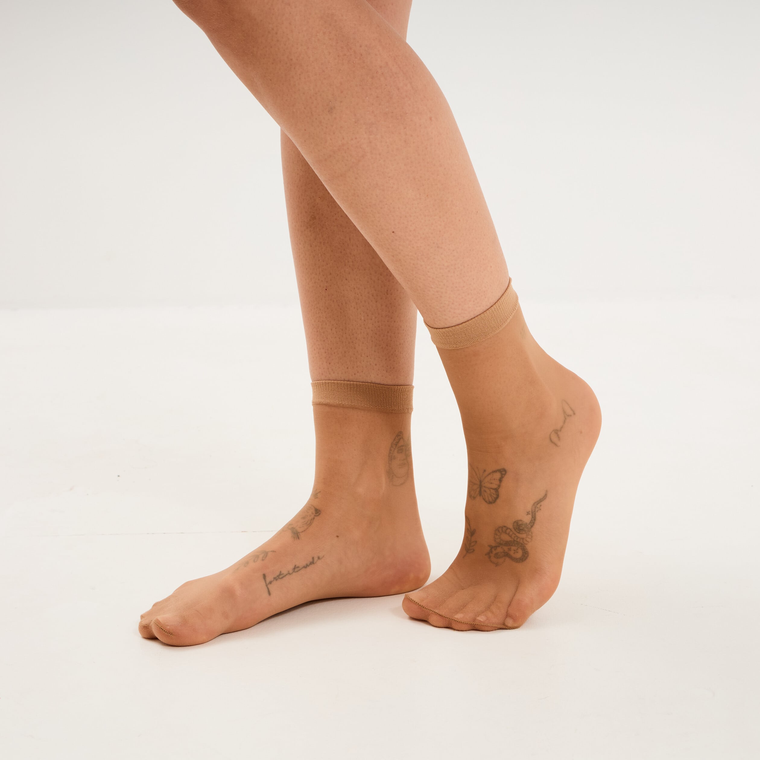 Lot 2 paires socquettes beige femme