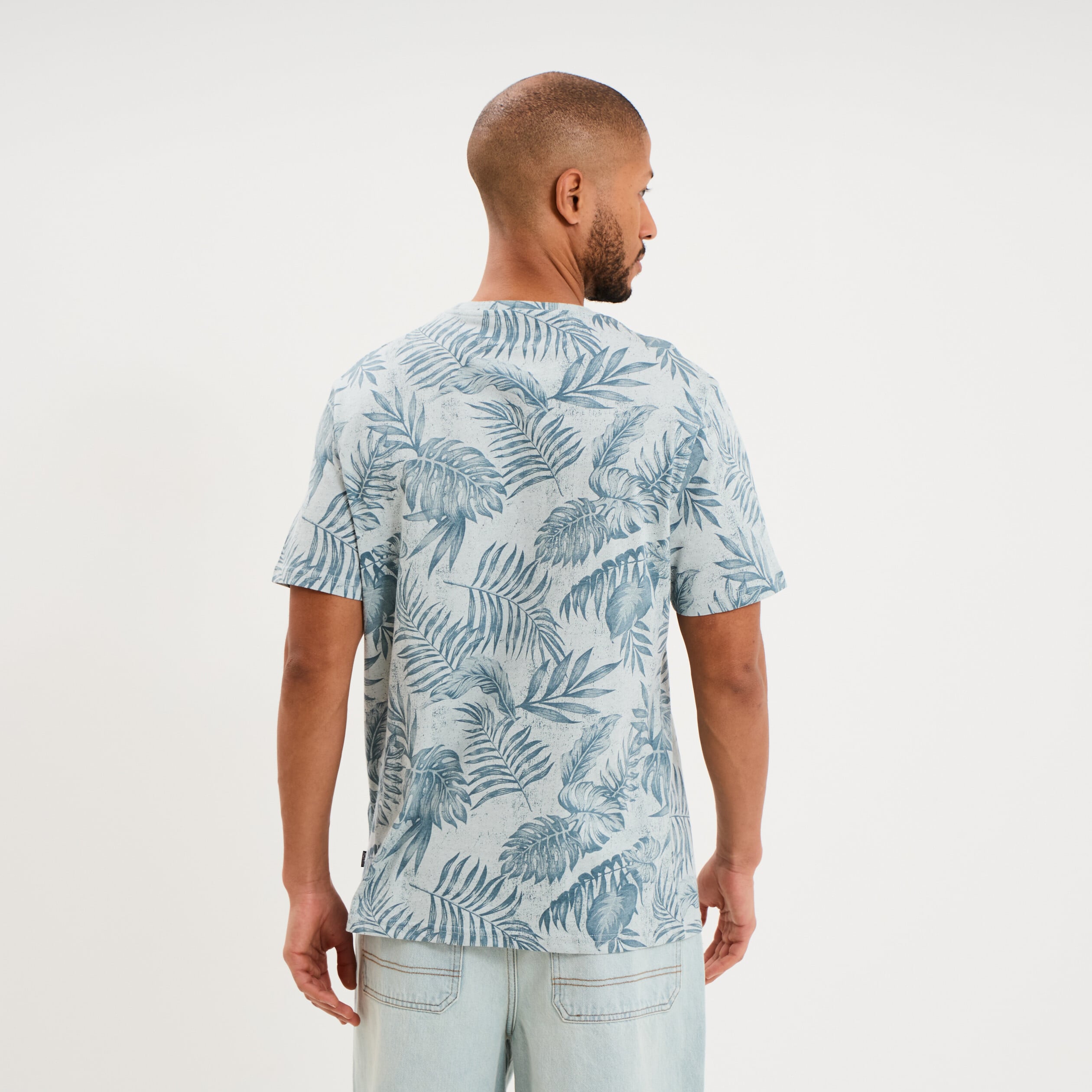 T-shirt manches courtes col rond gris homme
